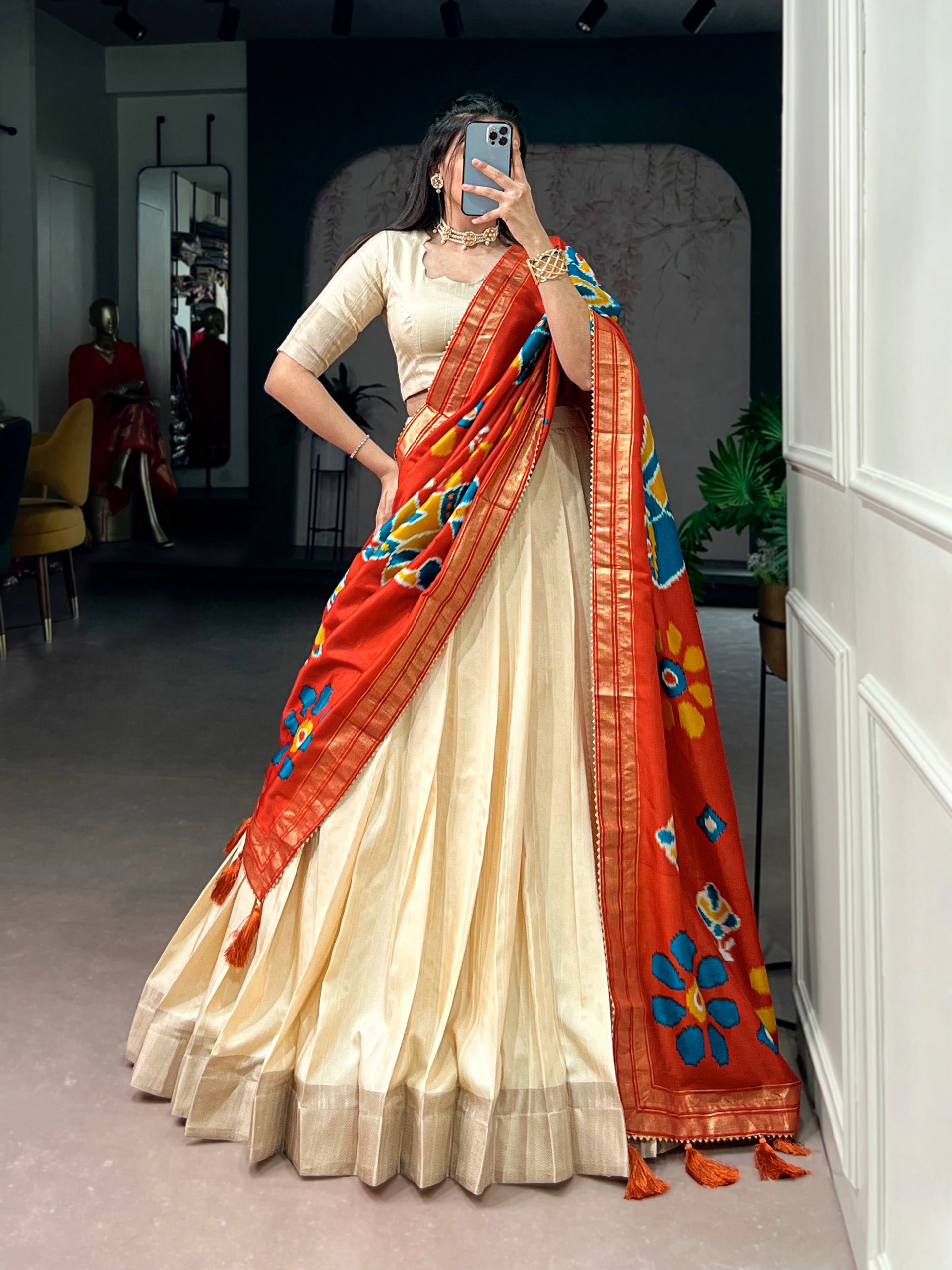 Beautiful half white Lehenga