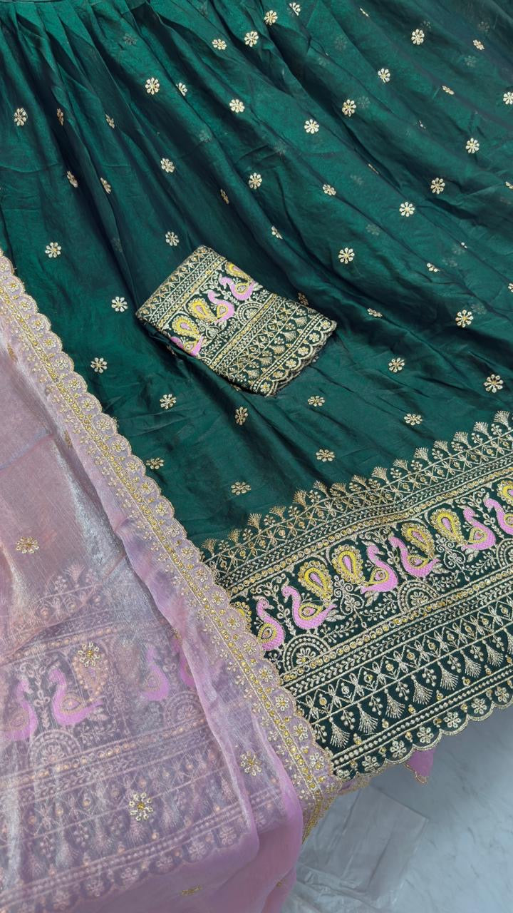 Space silk lehengas