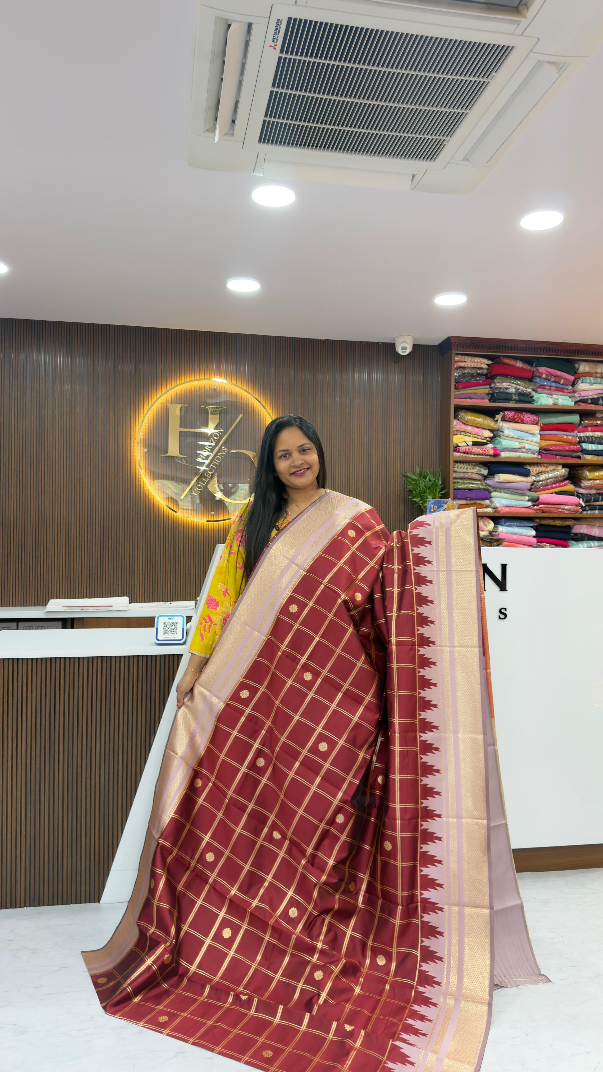 Vintage style Semi Gadwal pattern sarees