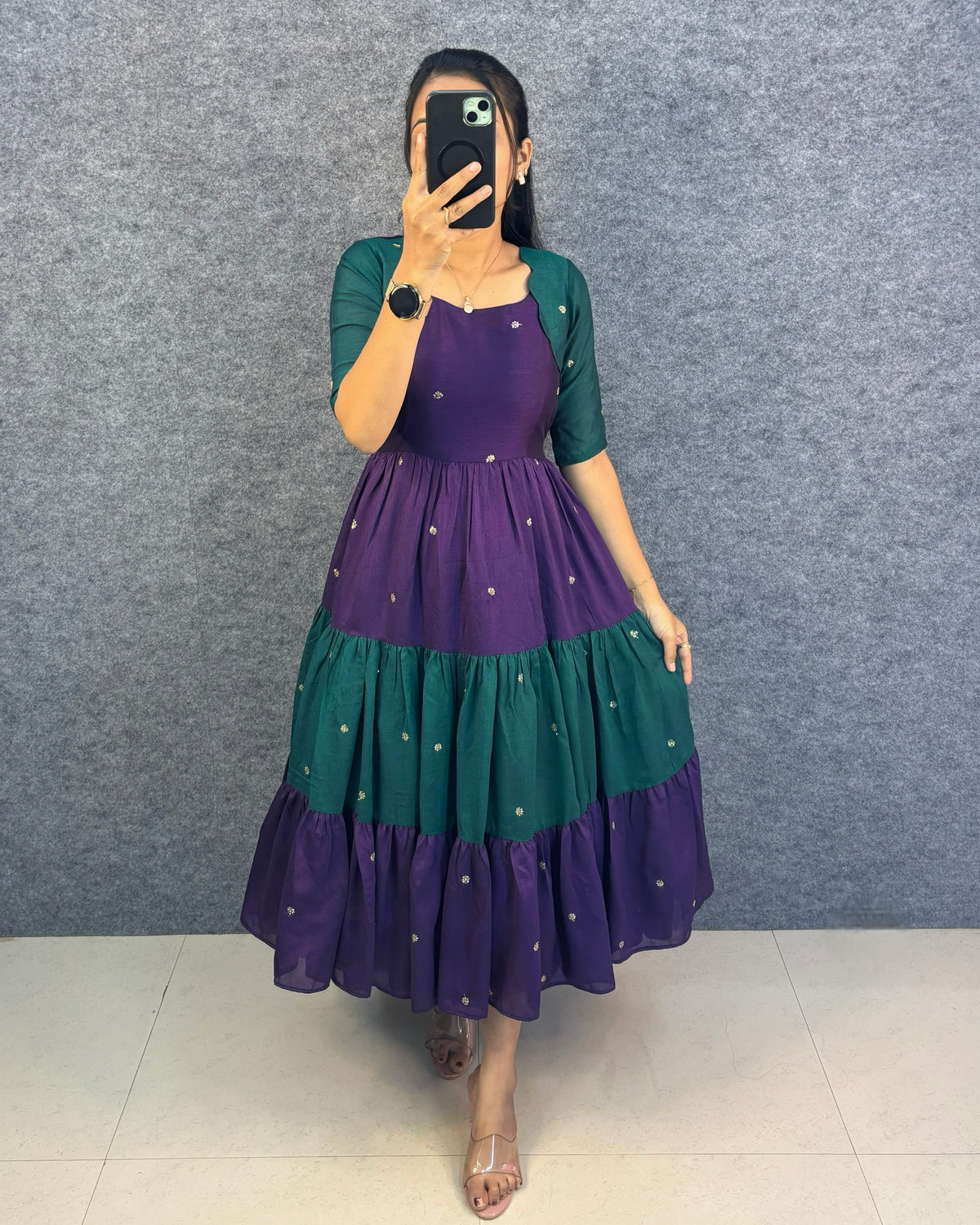 Multi Color designer frock