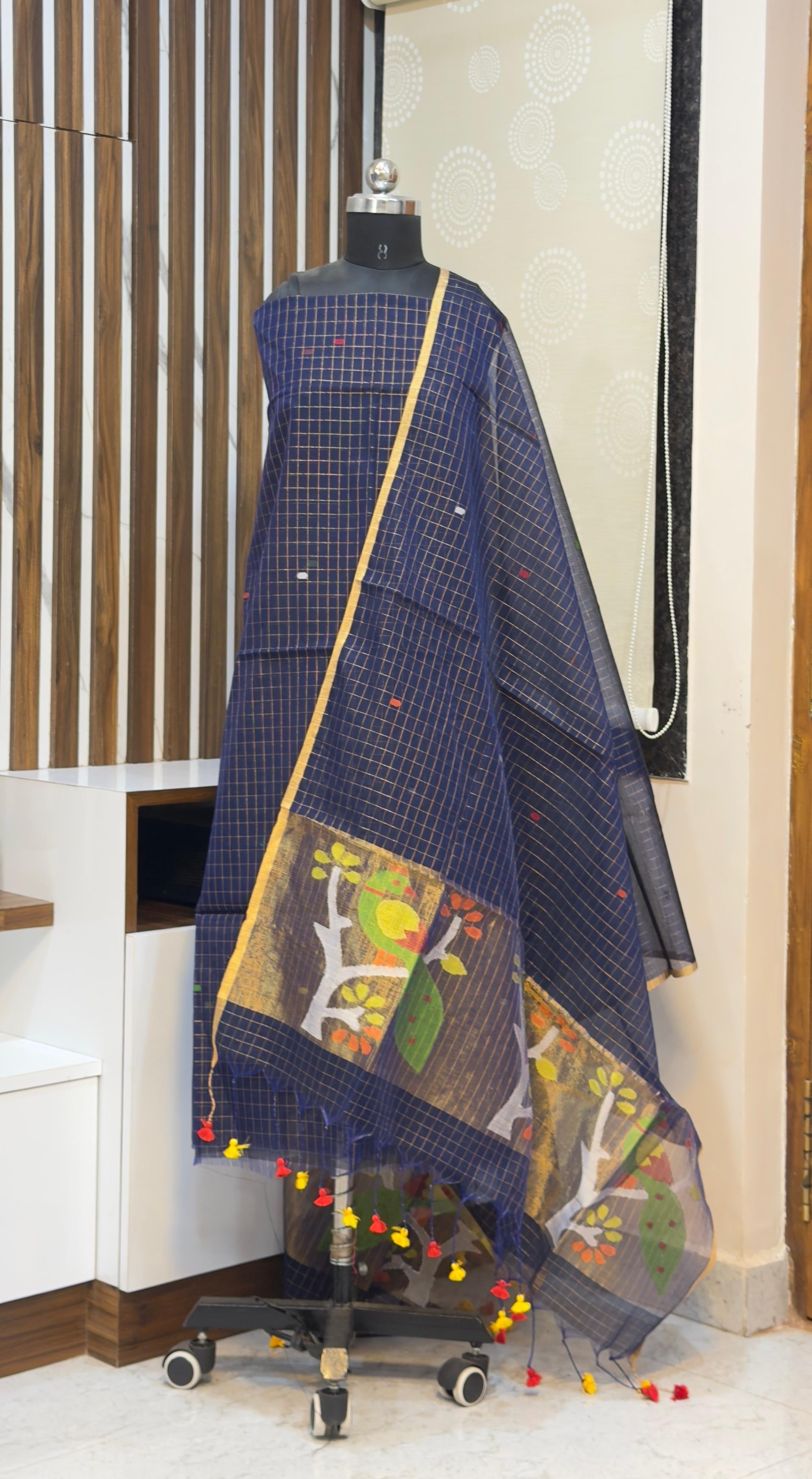 Handloom Muslin Jamdhani Dress materials