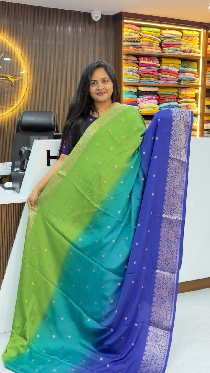 Triple shaded light weight fancy sarees