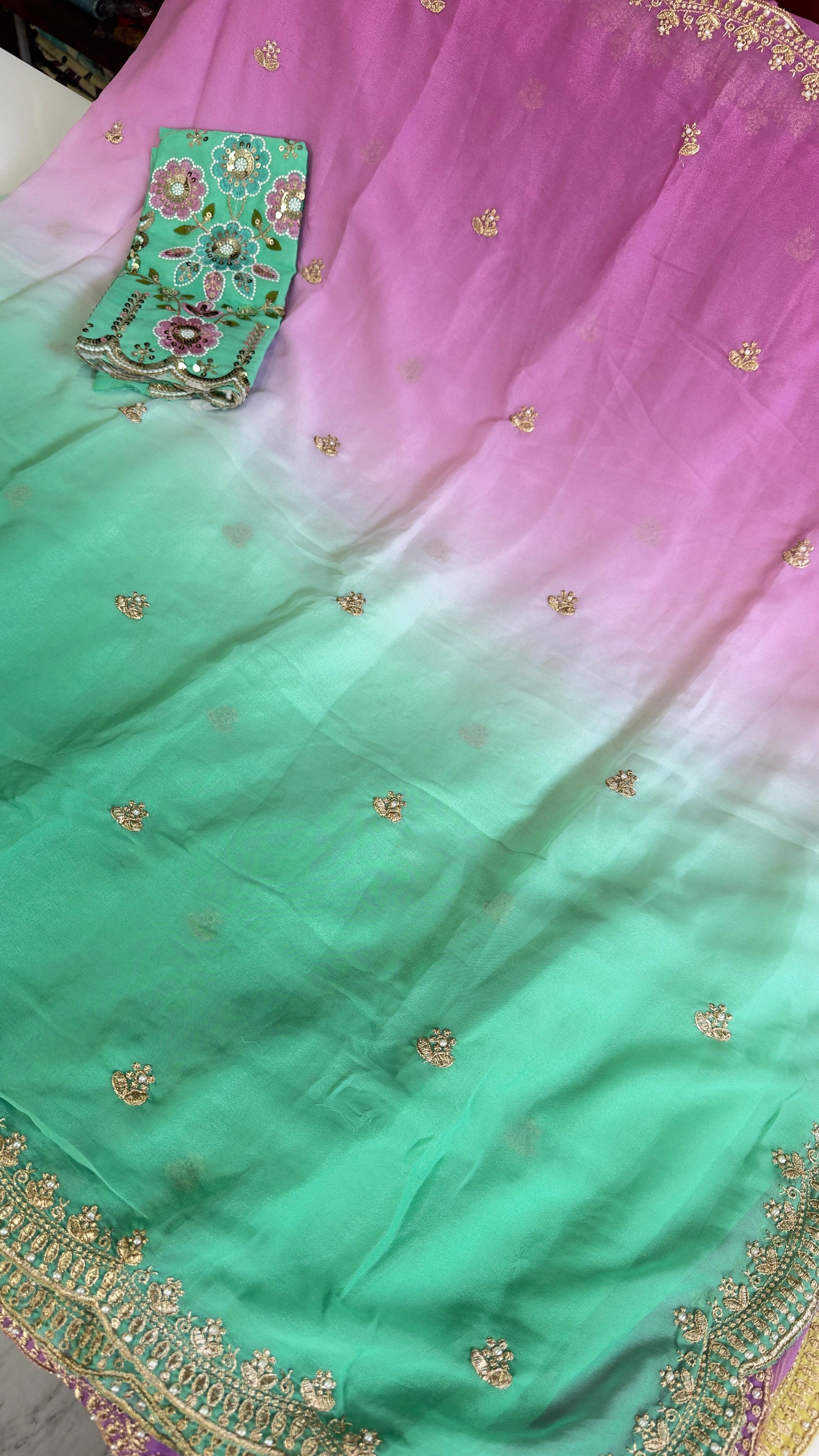 Dual shade with work blouse