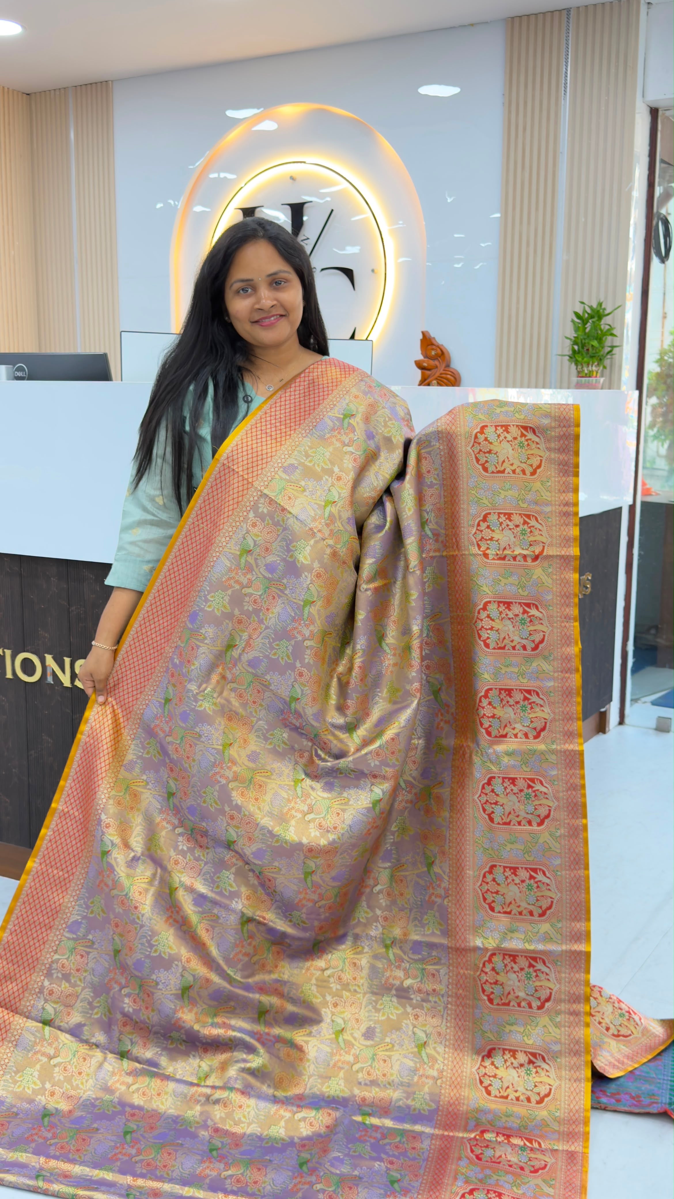 Bridal Meenakari semi Kanchi pattu sarees