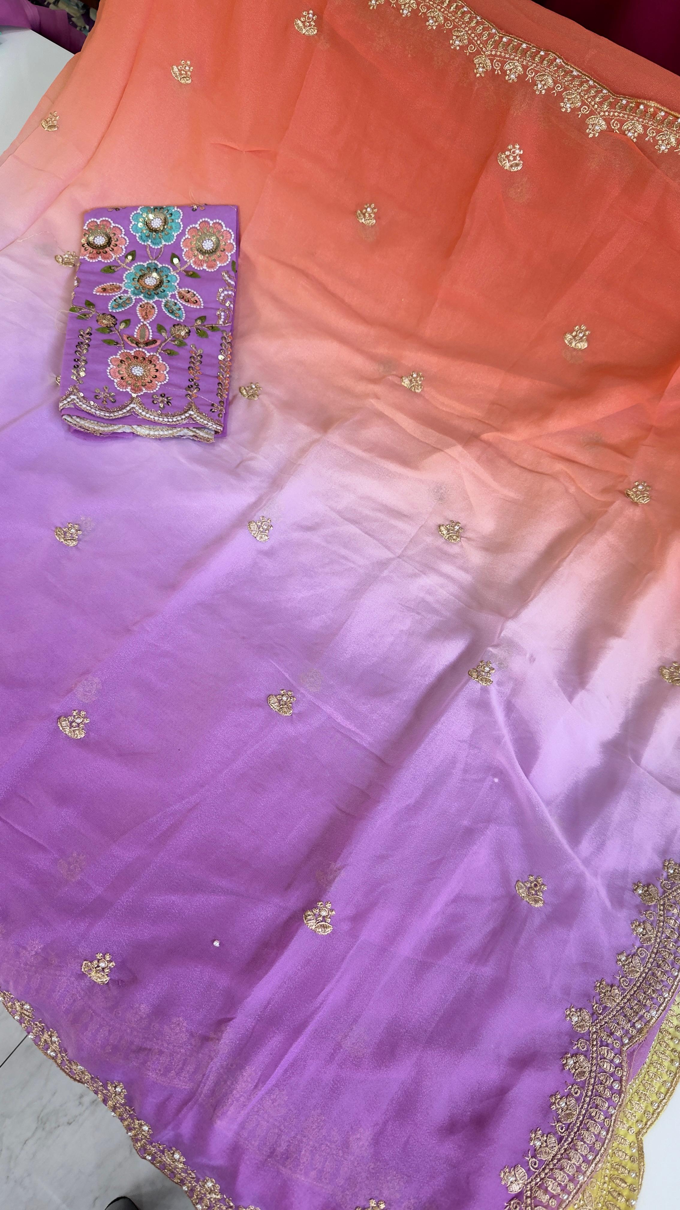 Dual shade with work blouse