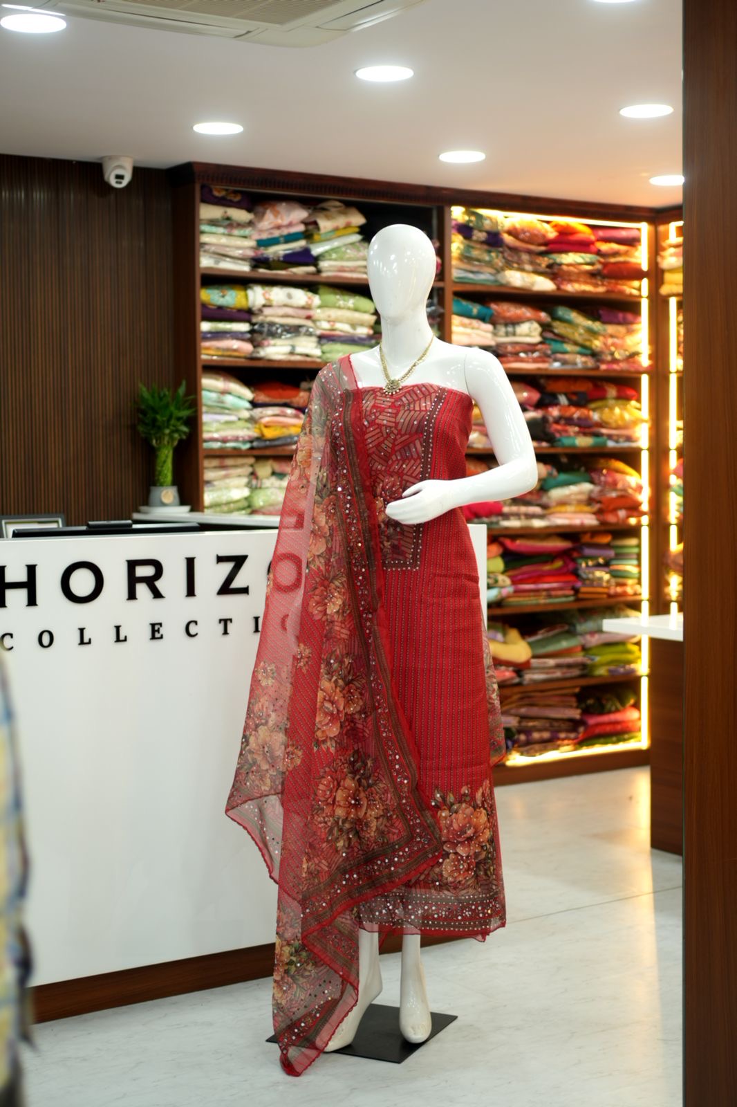 Organza Floral designer Dress material