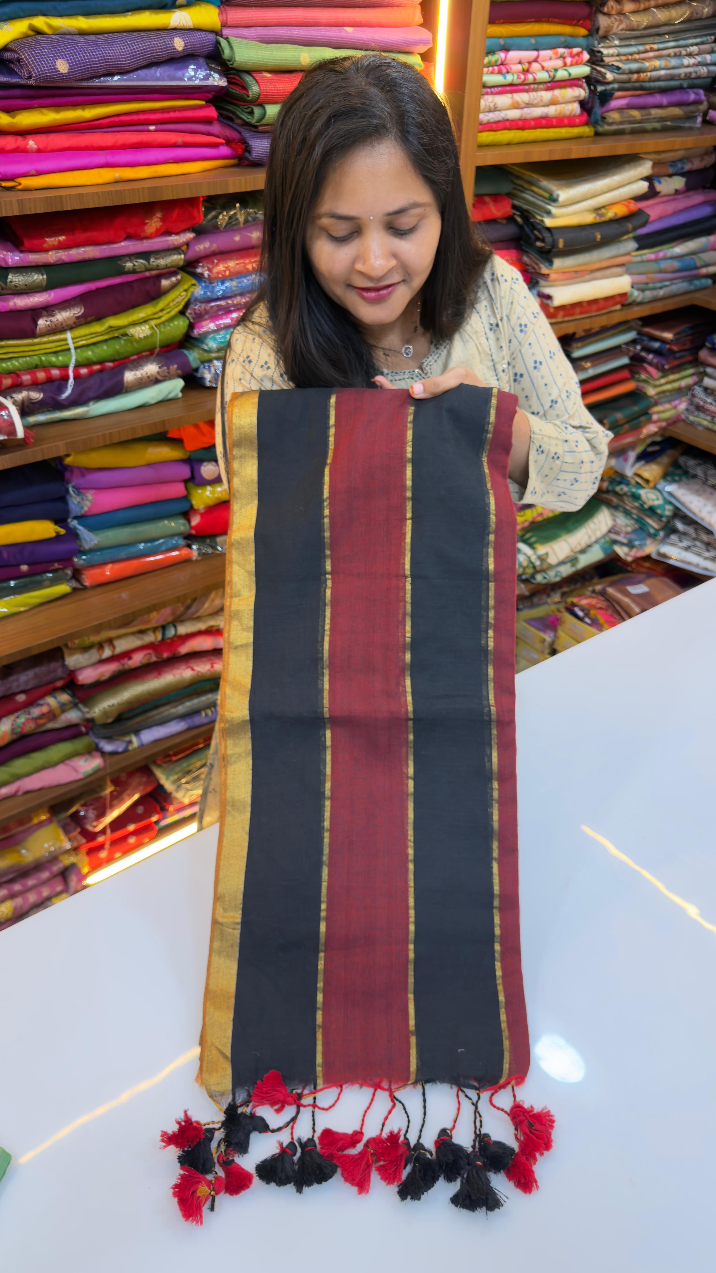 Rainbow Stripes Mul cotton Saree