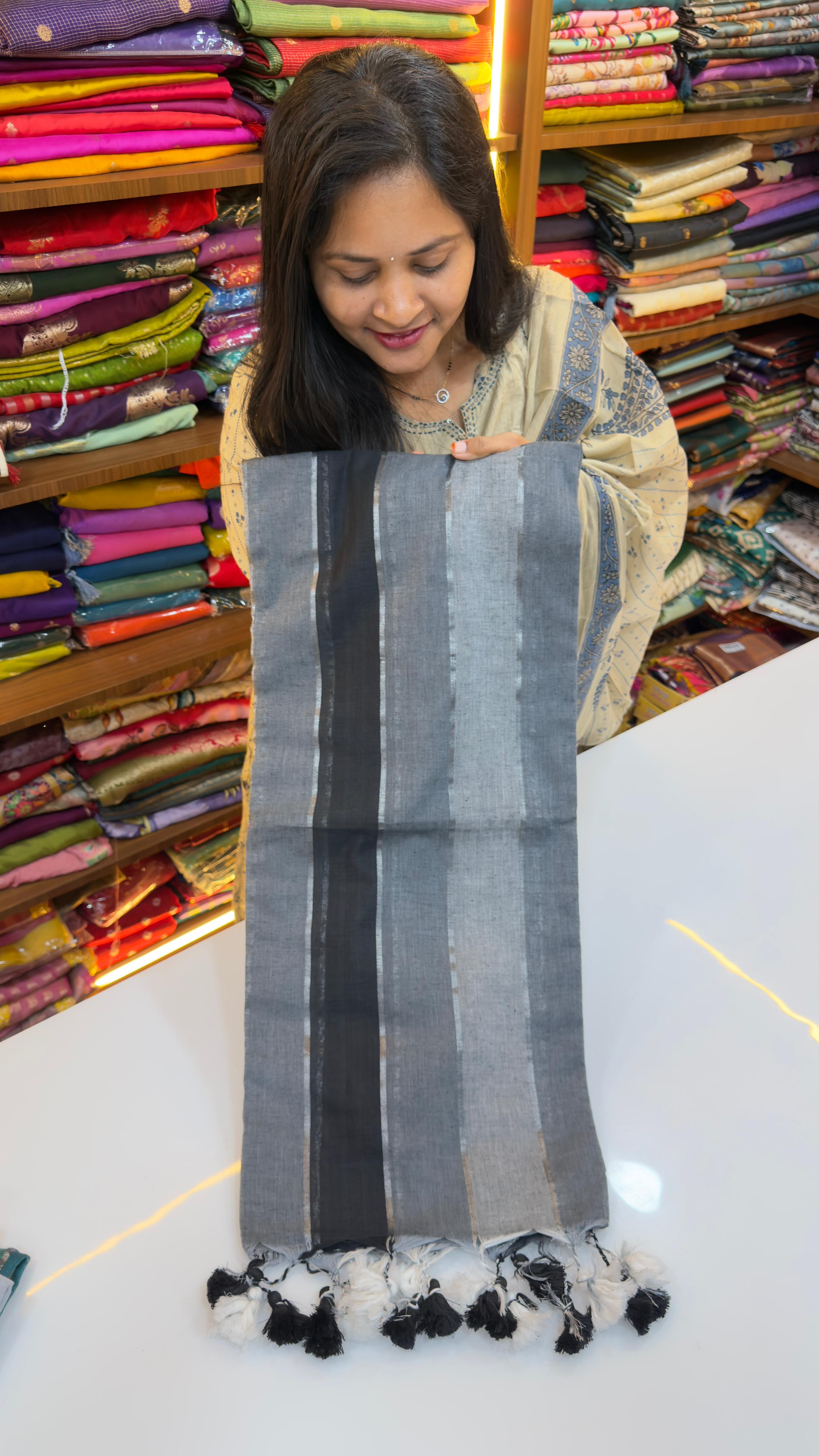 Rainbow Stripes Mul cotton Saree