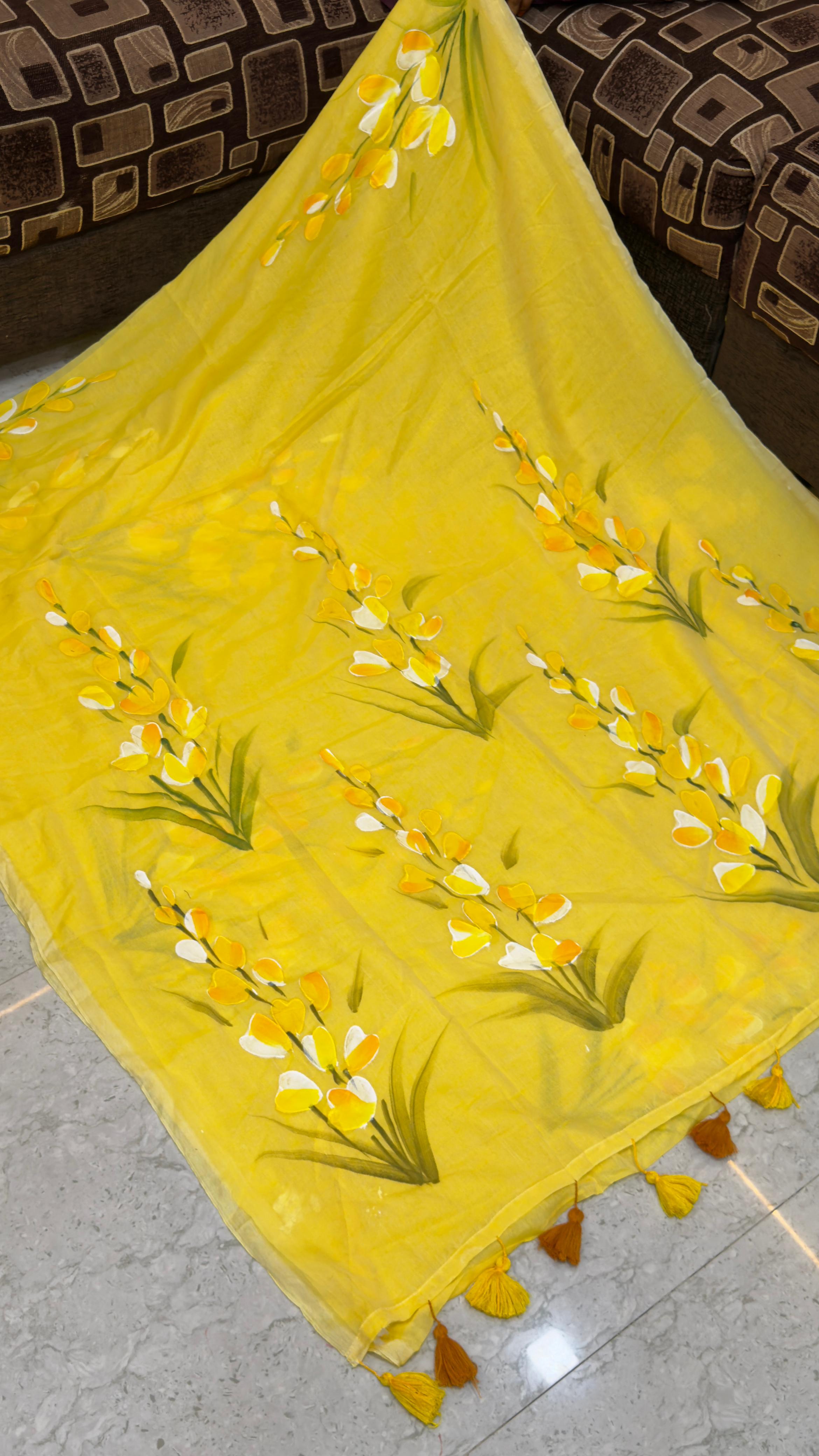 Pre Booking Hand Paint Mul Cotton