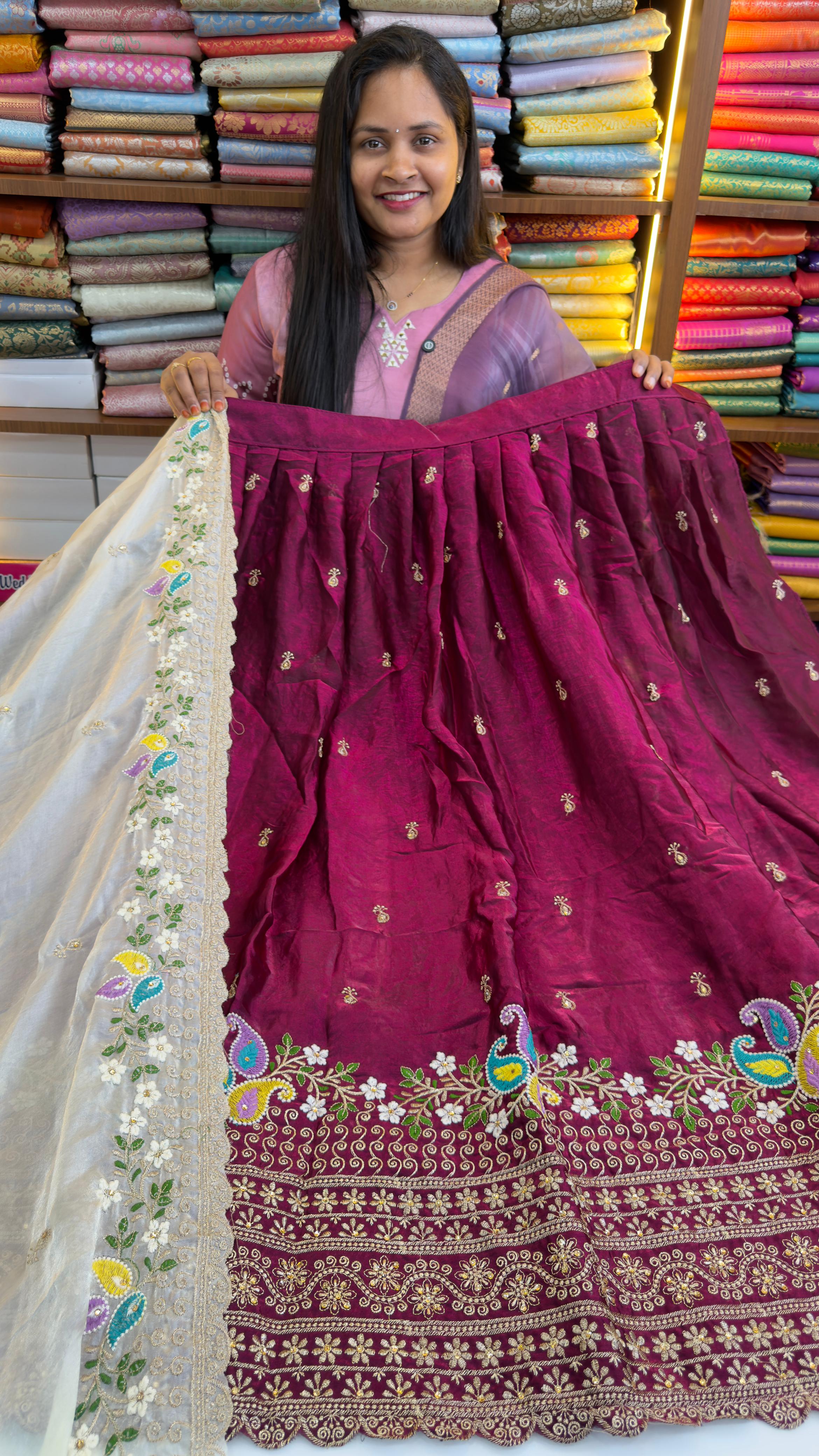 Space silk party wear lehenga