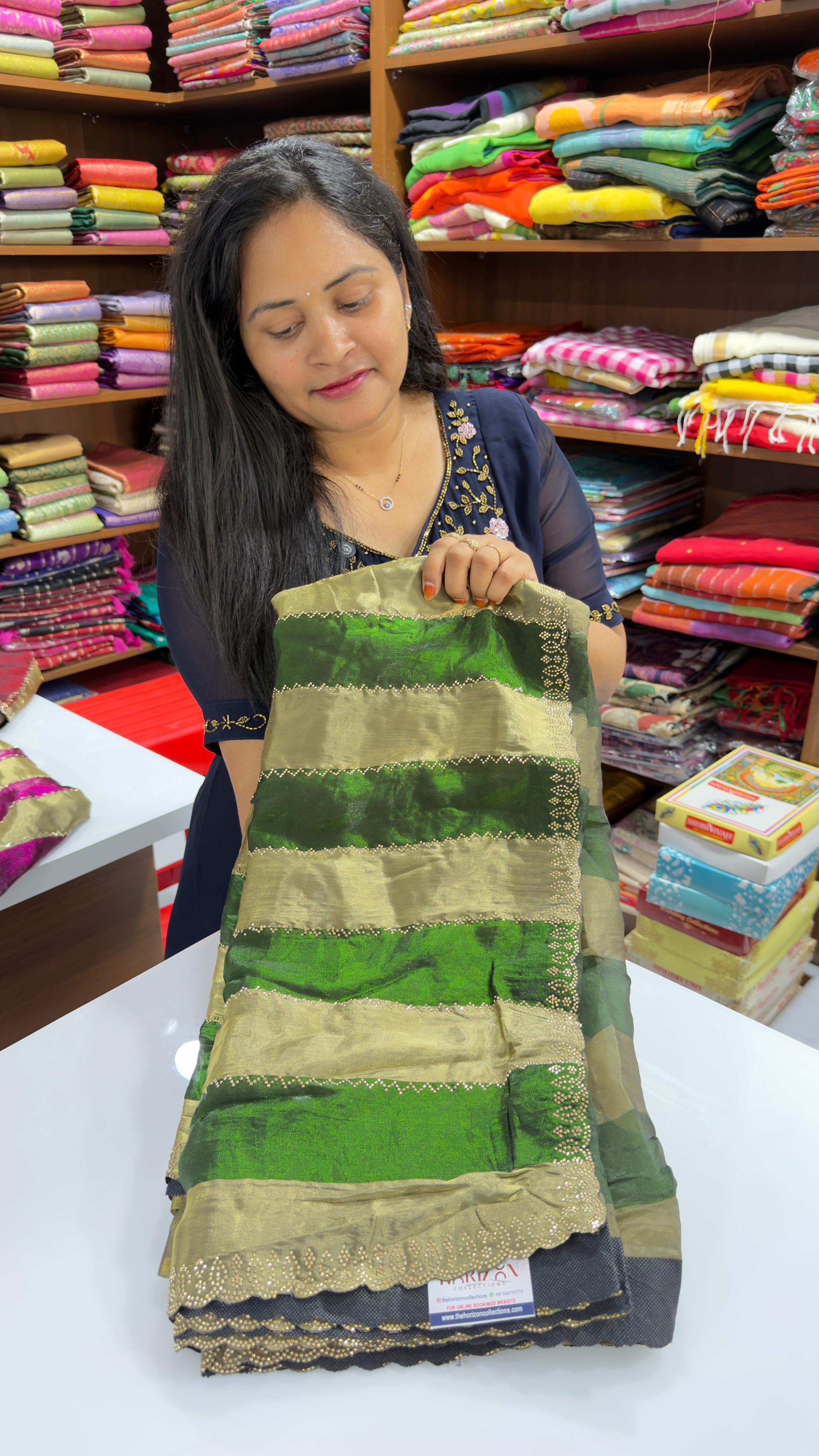 Party wear stripes sarees