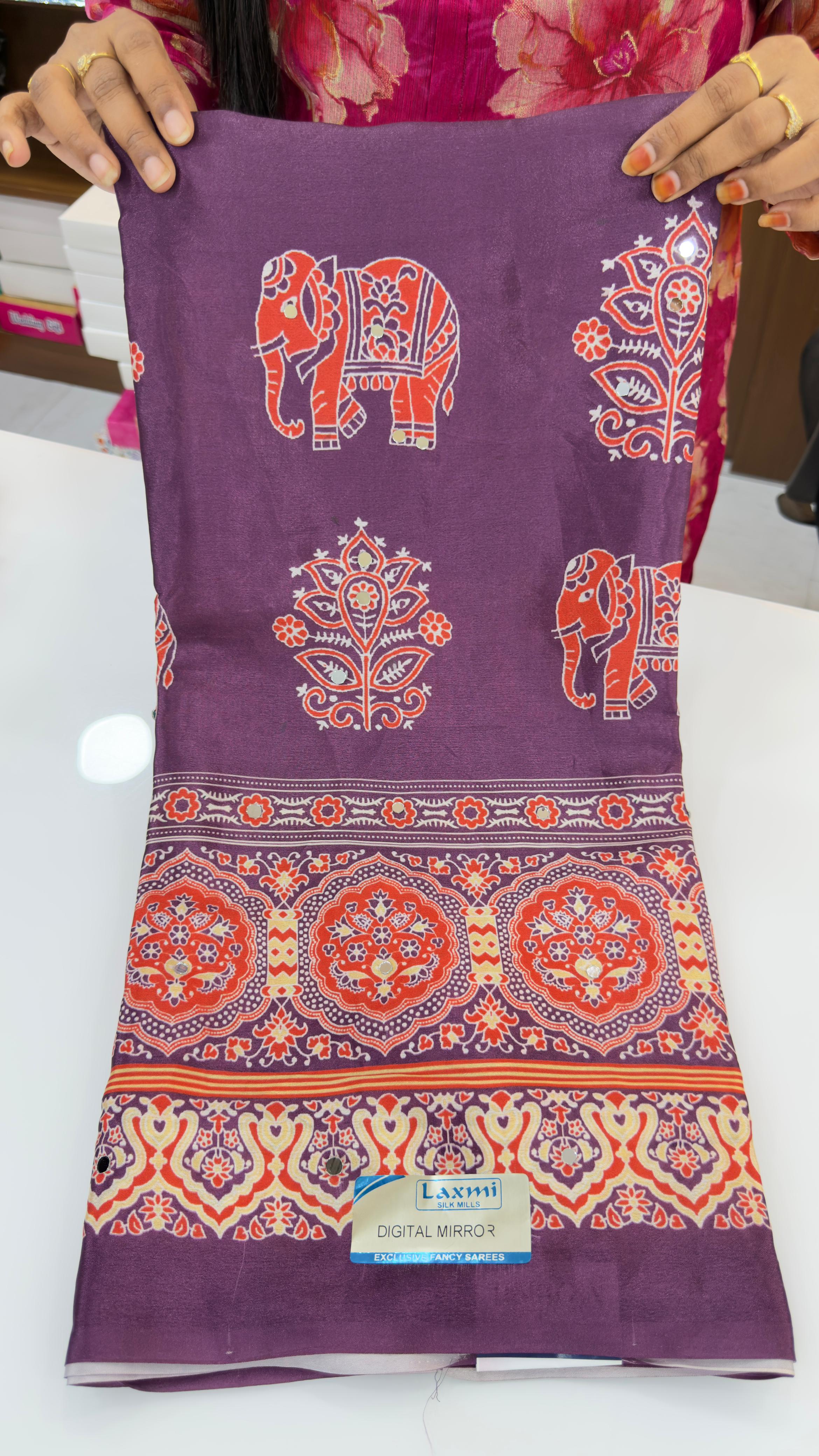 Satin Ajrakh sarees
