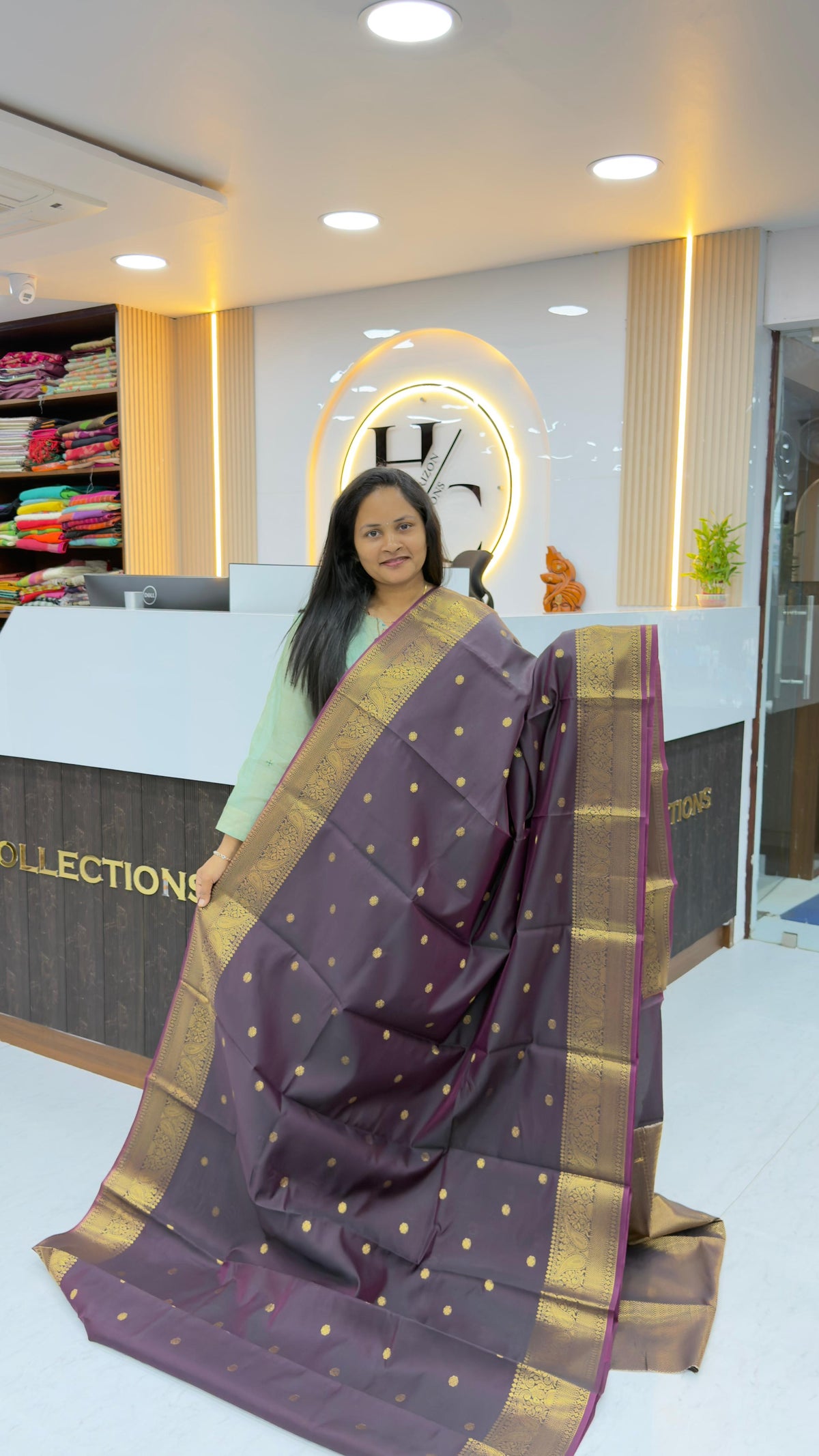 Dark wine soft silk saree