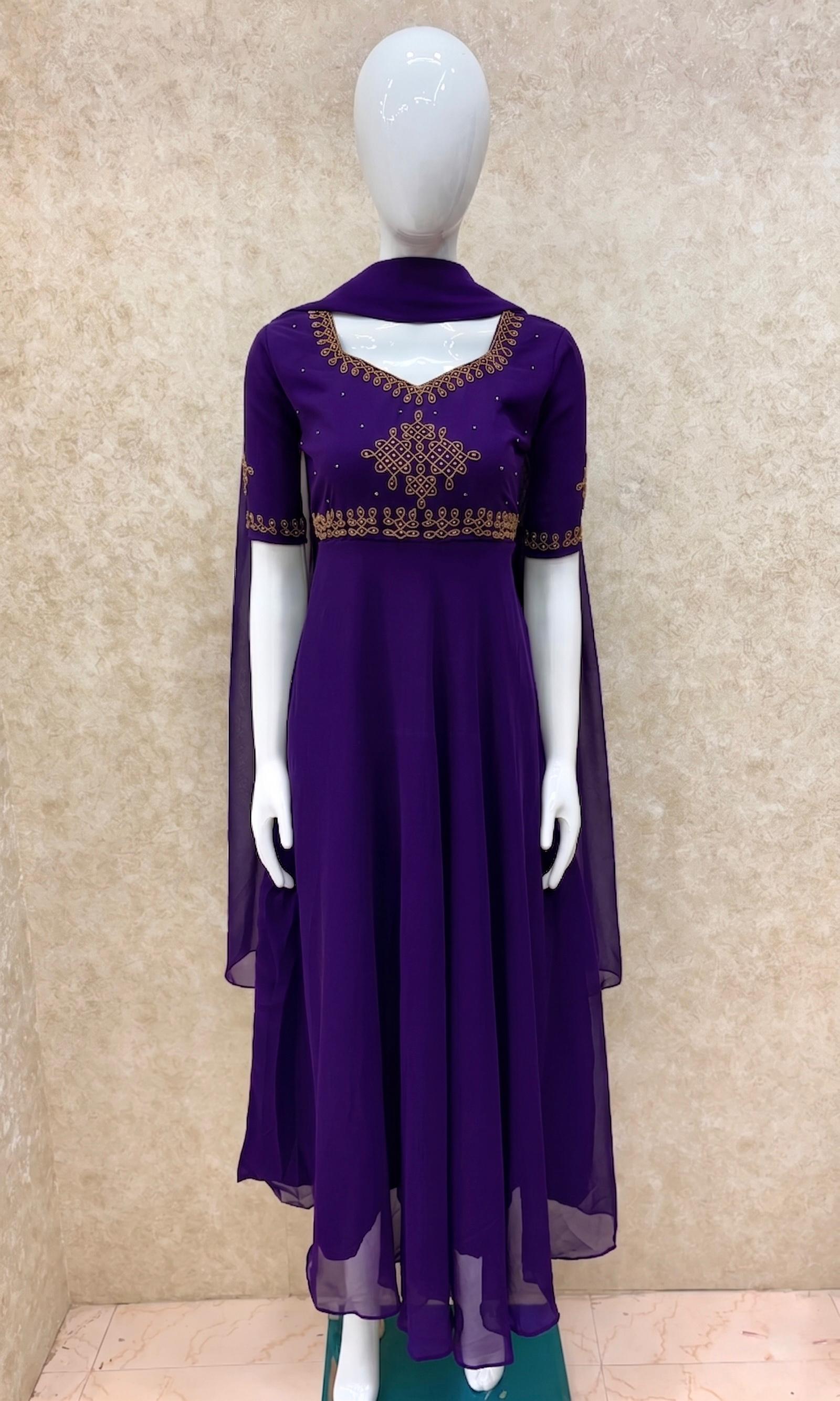 Georgette maggam work Anarkalis