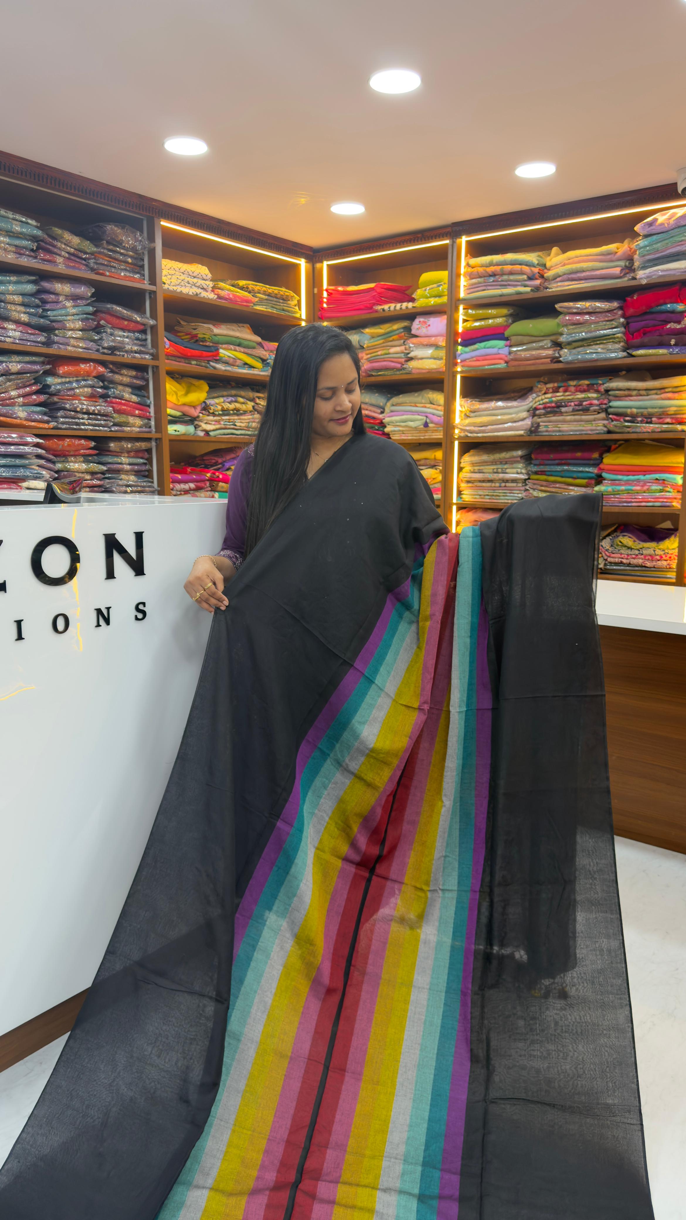 Rainbow Lenin saree