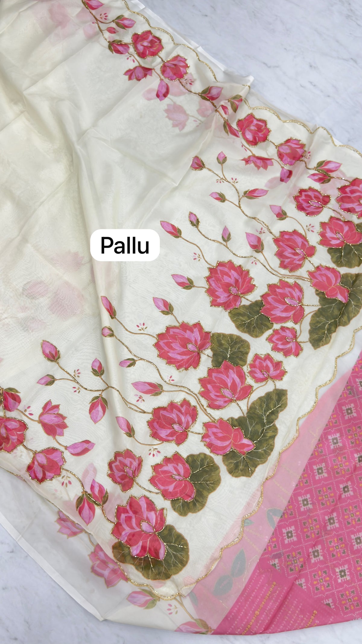 Floral party wear saree