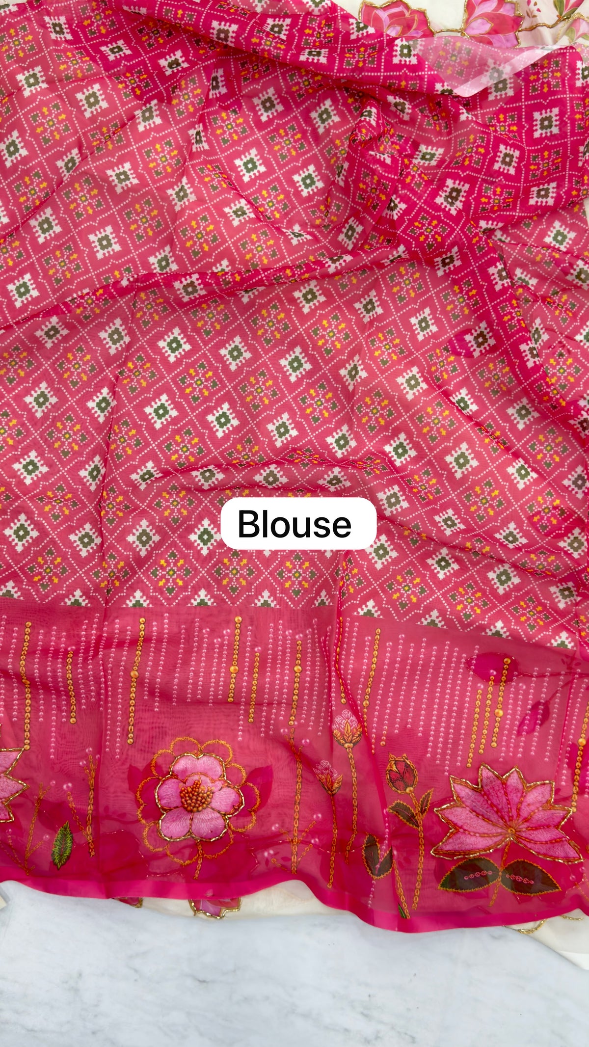 Floral party wear saree