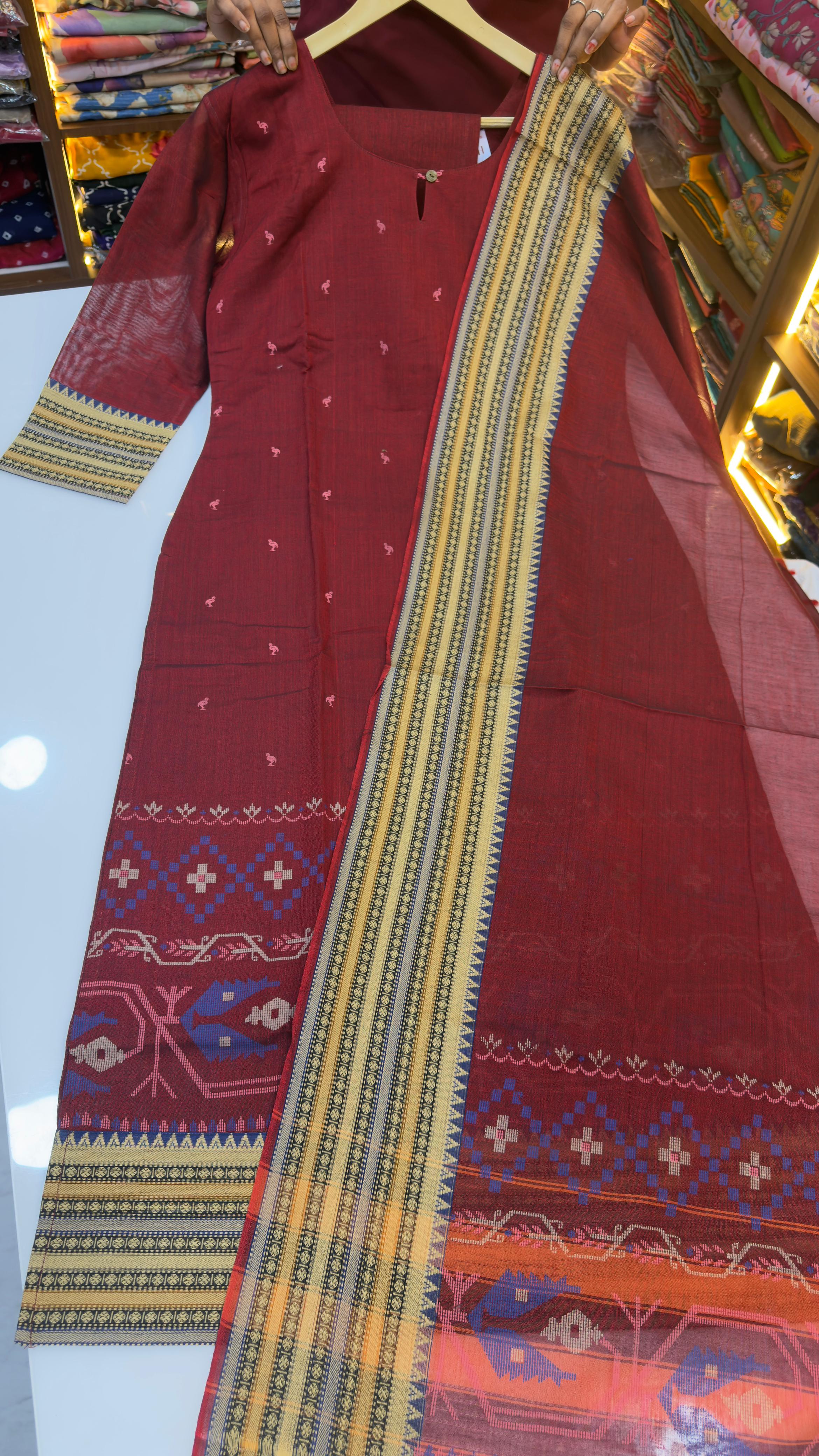 Jamdani stitched Dresses