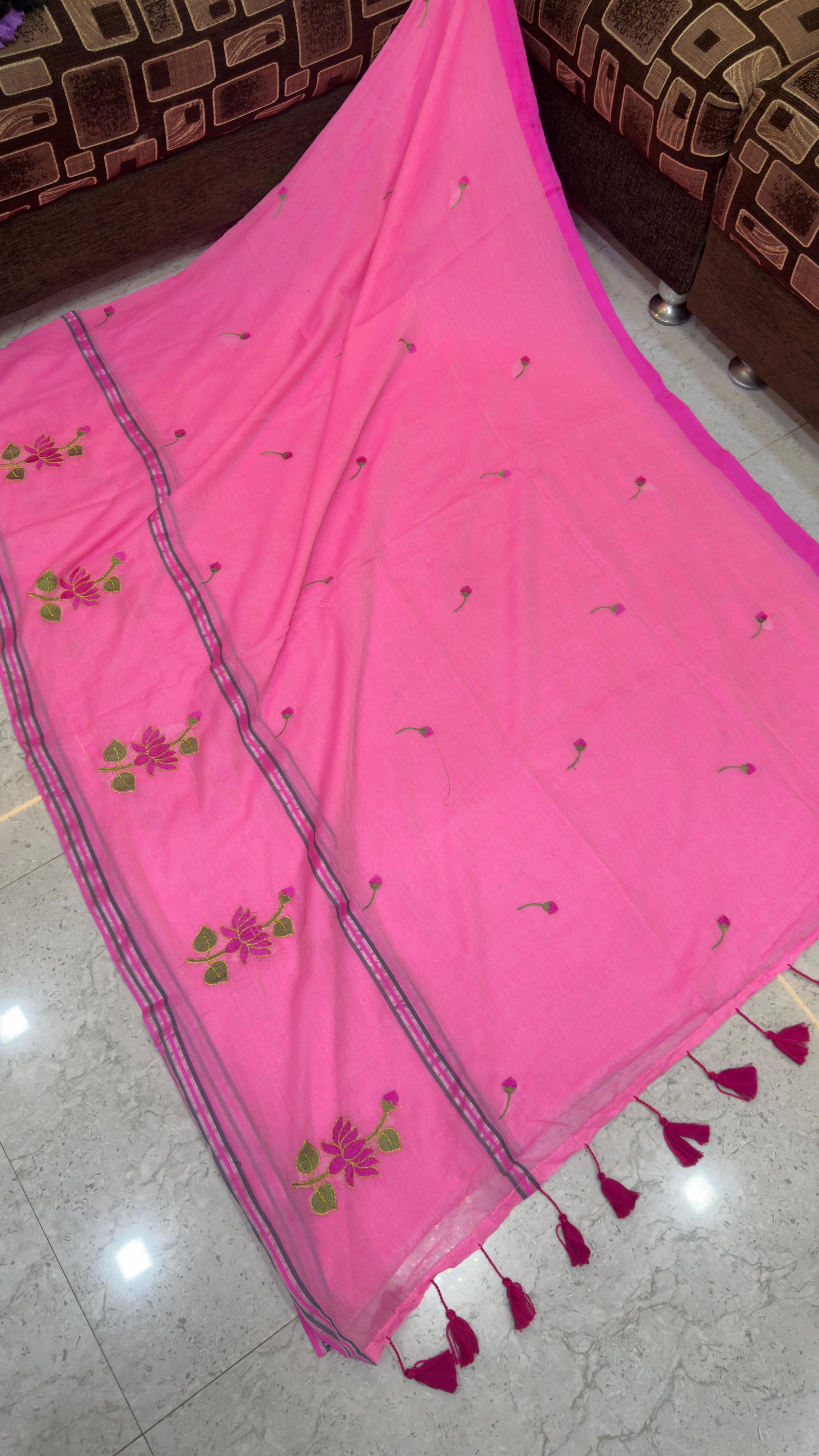 Mull cotton with embroidery
