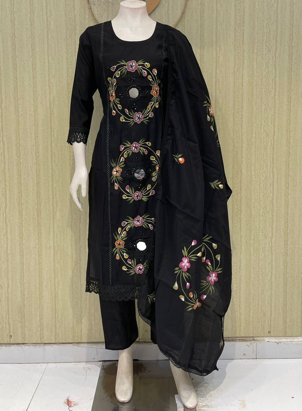 Hand Paint Design with Maggam work