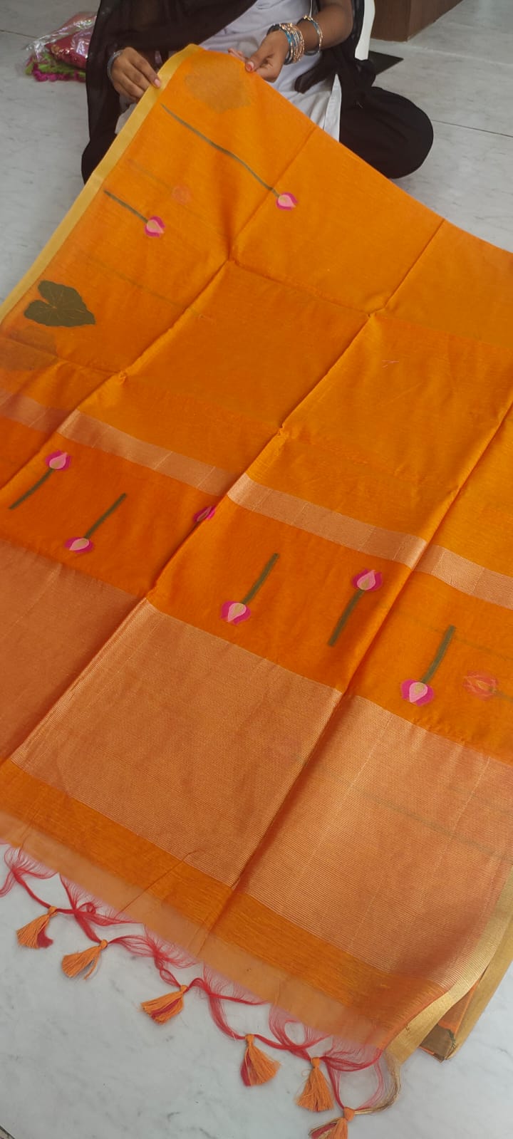 Budget range Muslin jamdhani inspired sarees