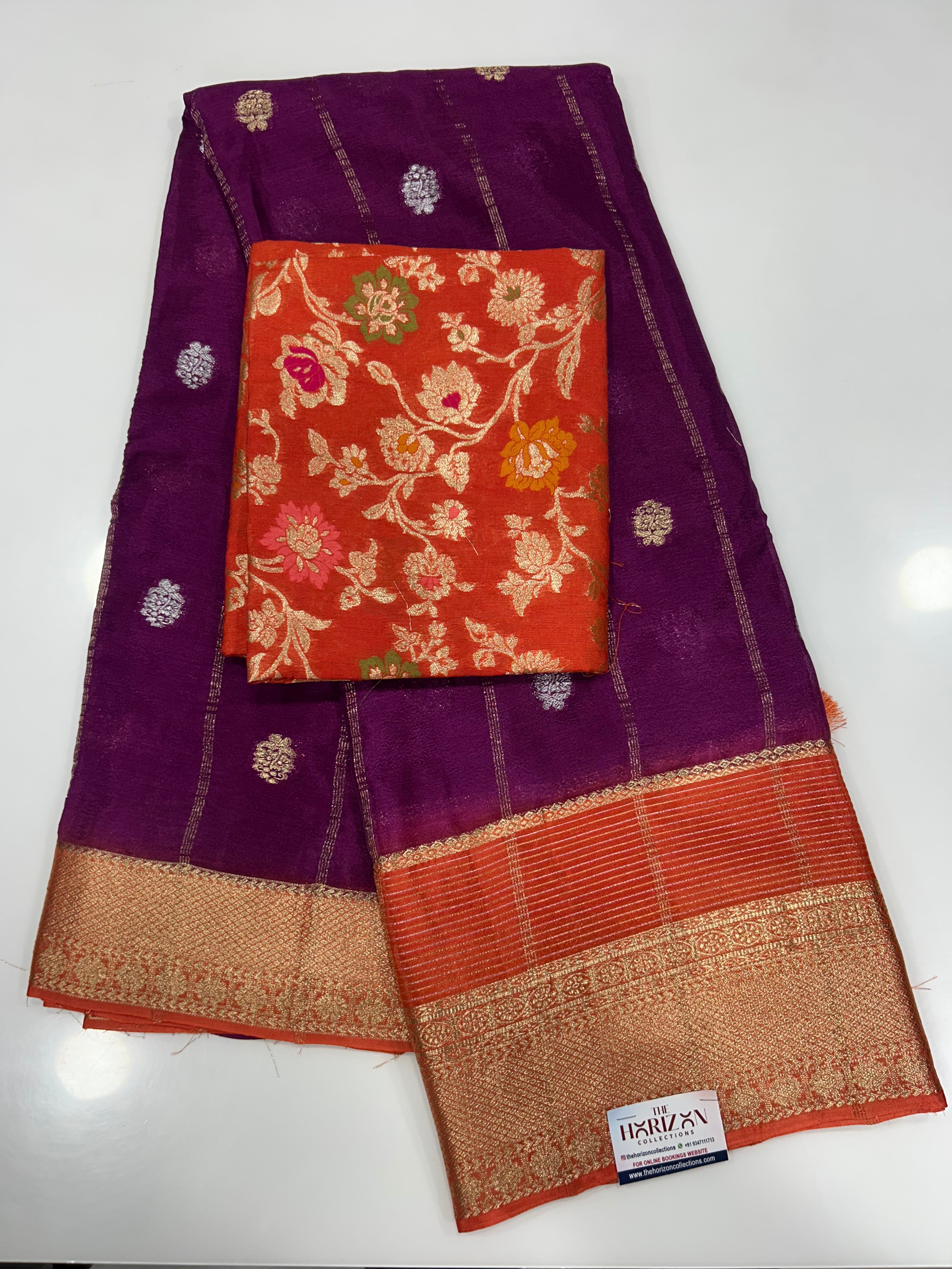 Pure premium Chinon sarees
