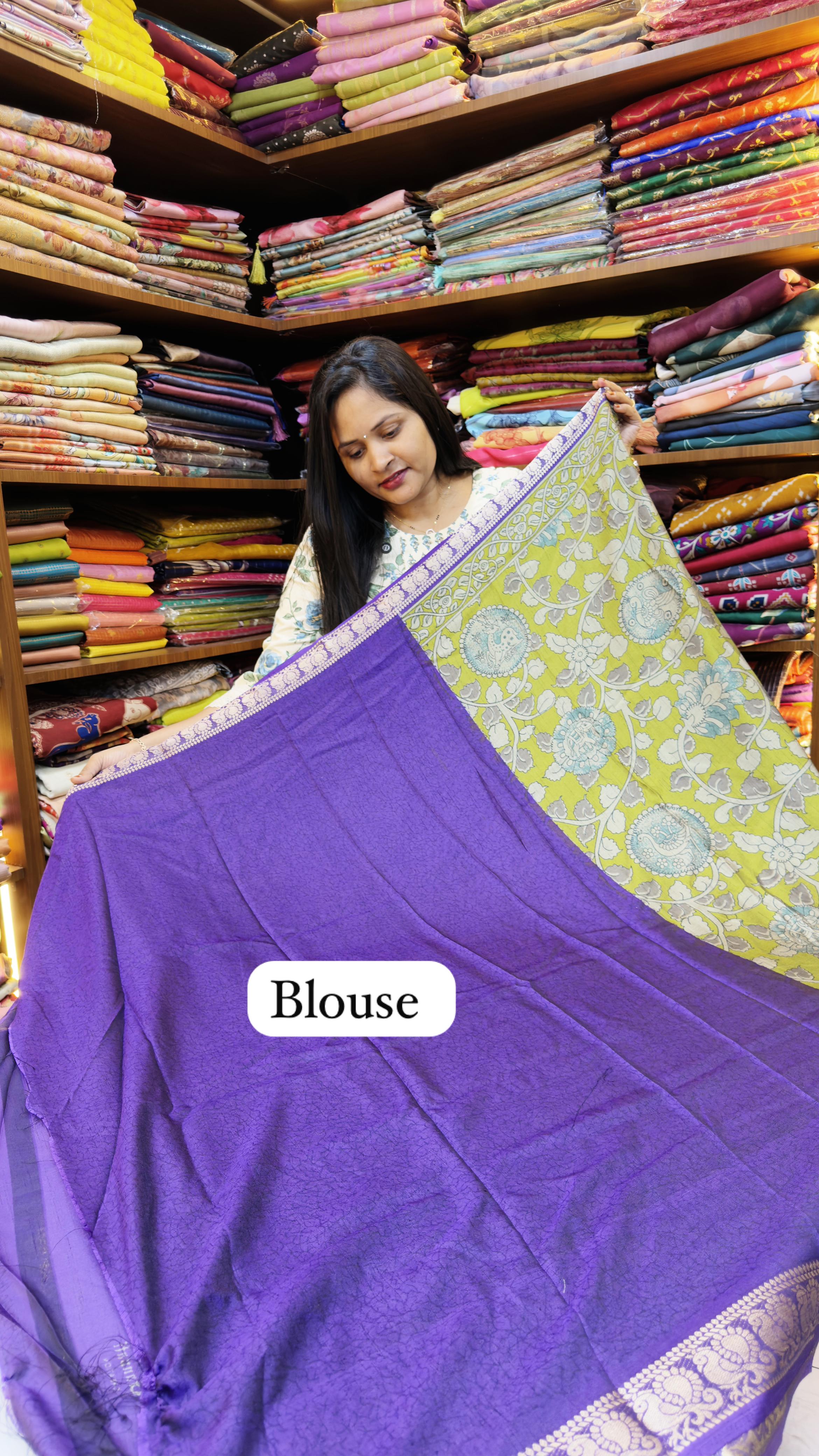 Green Kalamkari Narayani Pattu Saree