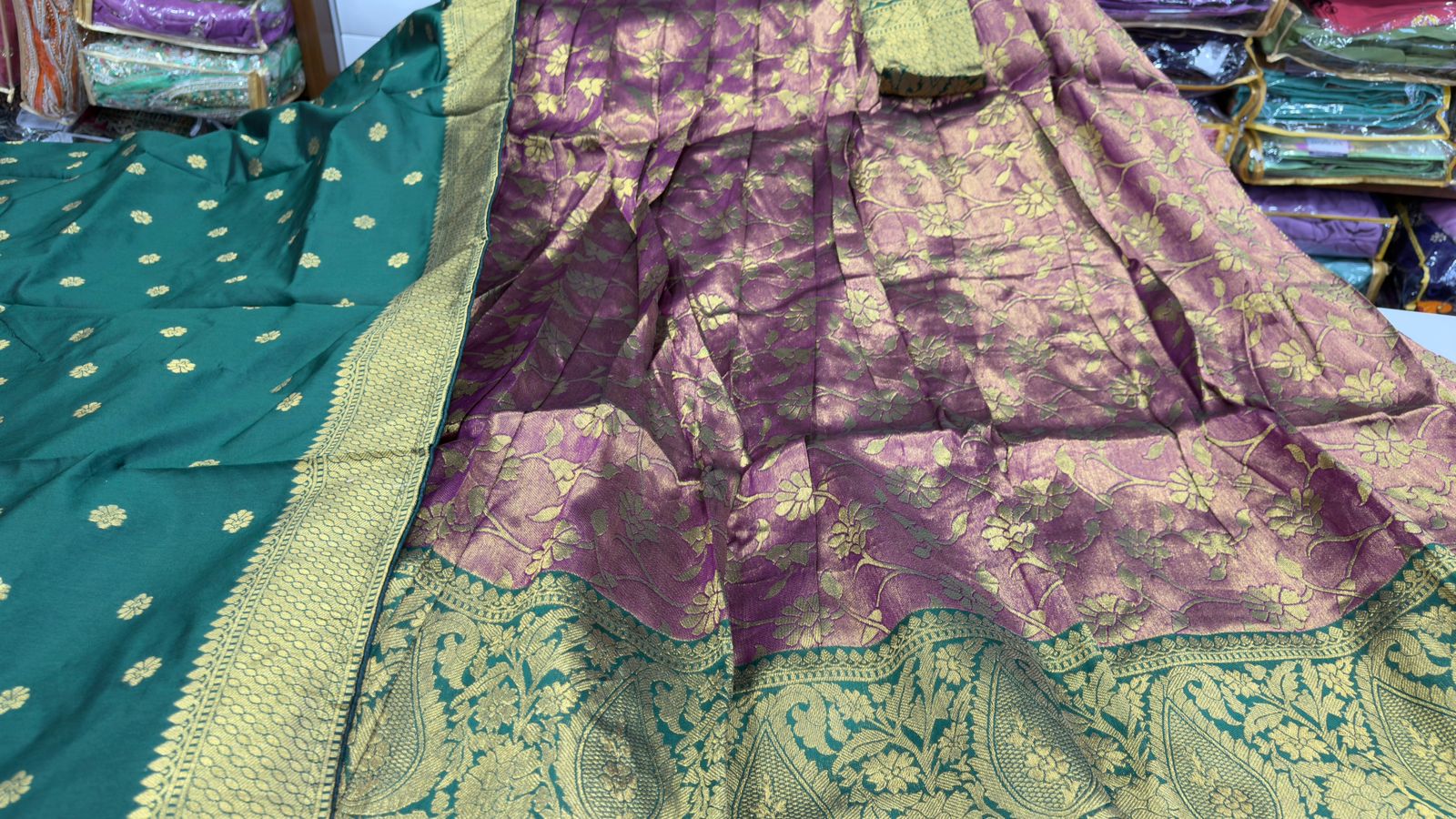 Banarasi lehengas in Kanchi Style