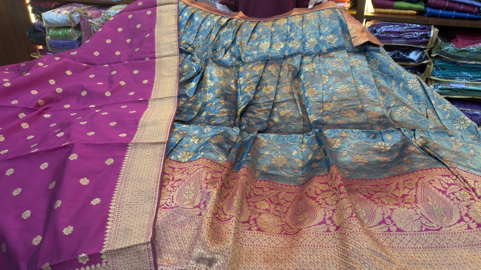 Banarasi lehengas in Kanchi Style