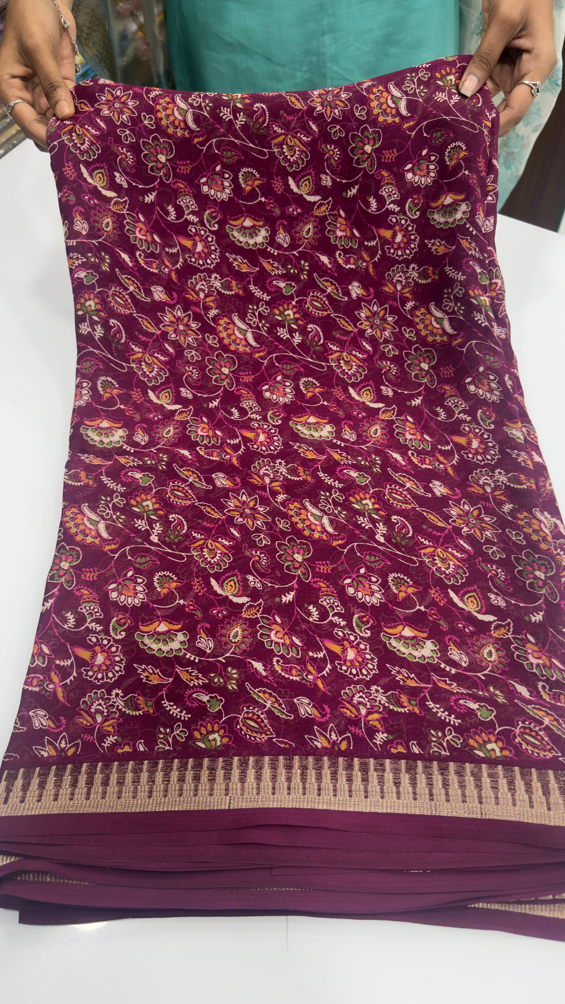 Light weight floral marshmallow saree