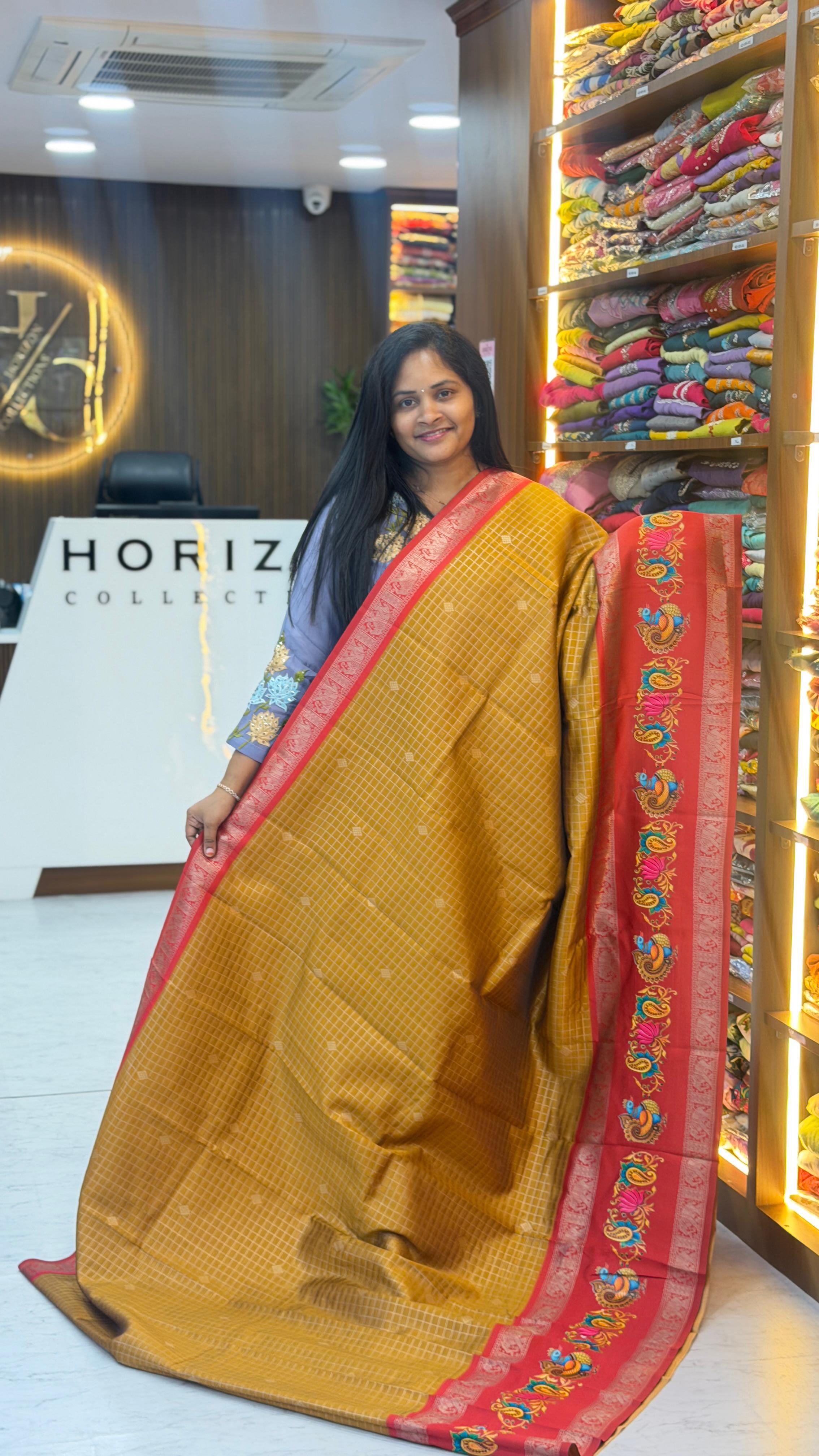 Vintage style soft pattu saree