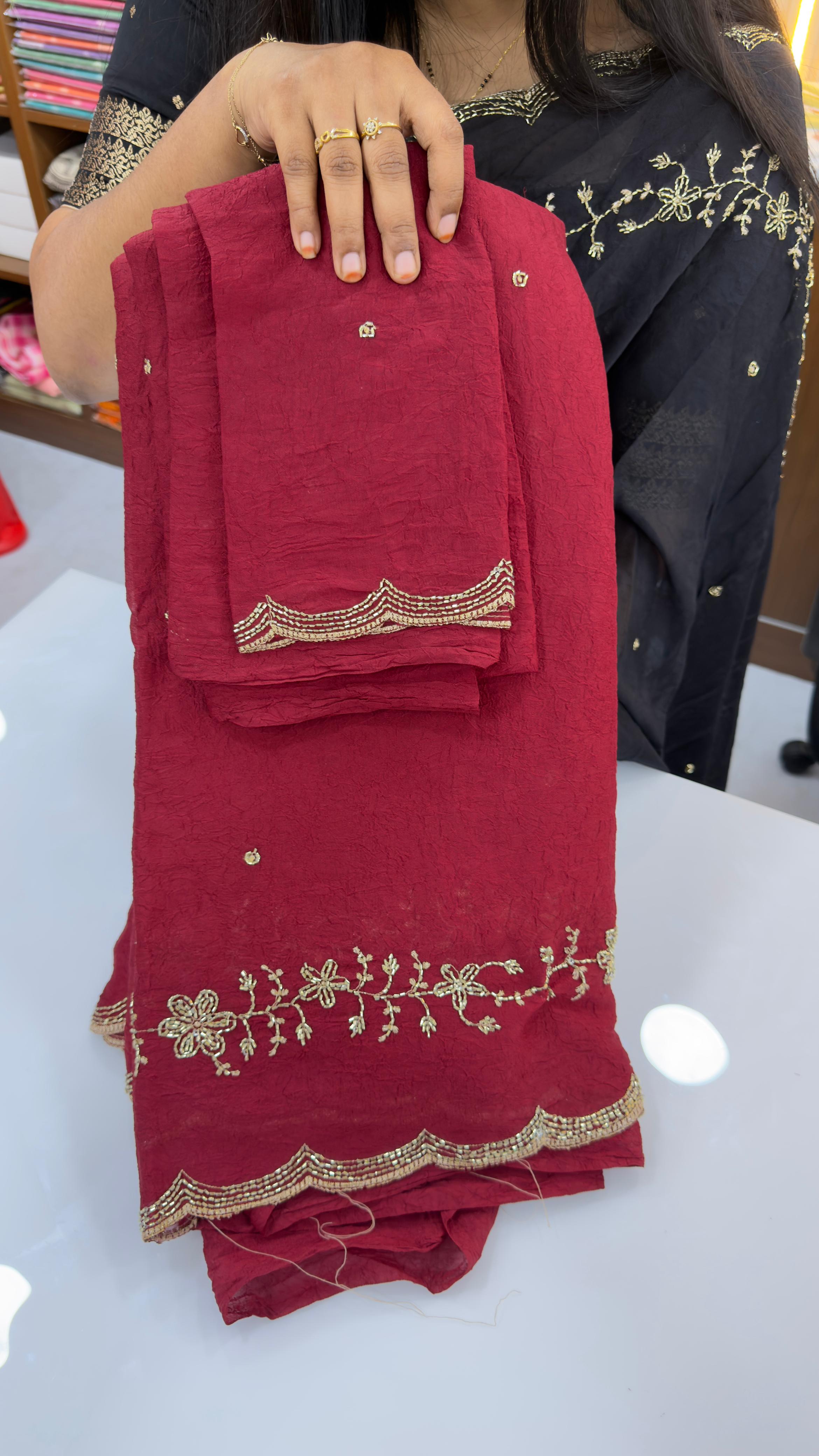 Maggam work party wear saree