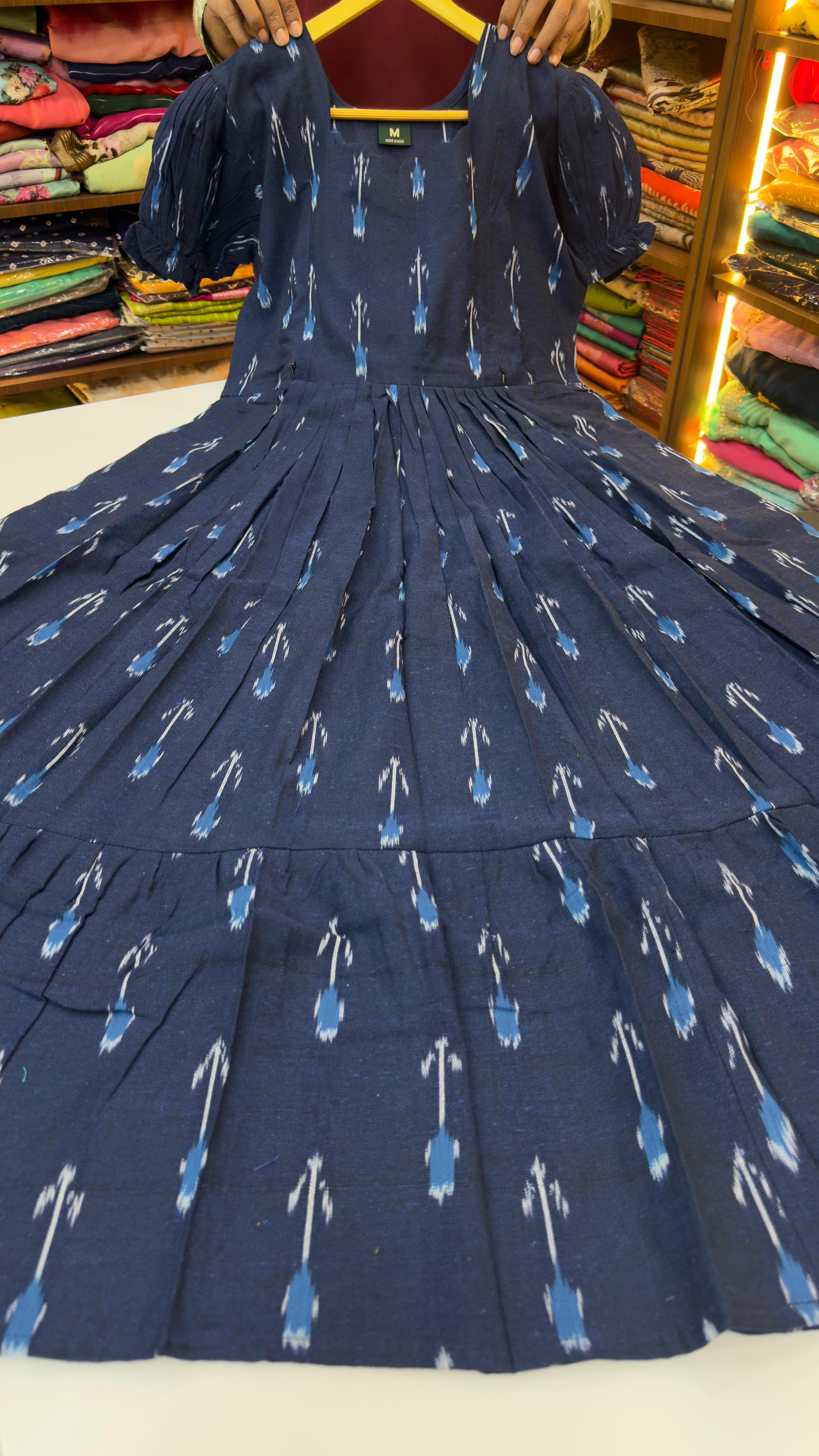 Ikkat Cotton Feeding Frocks