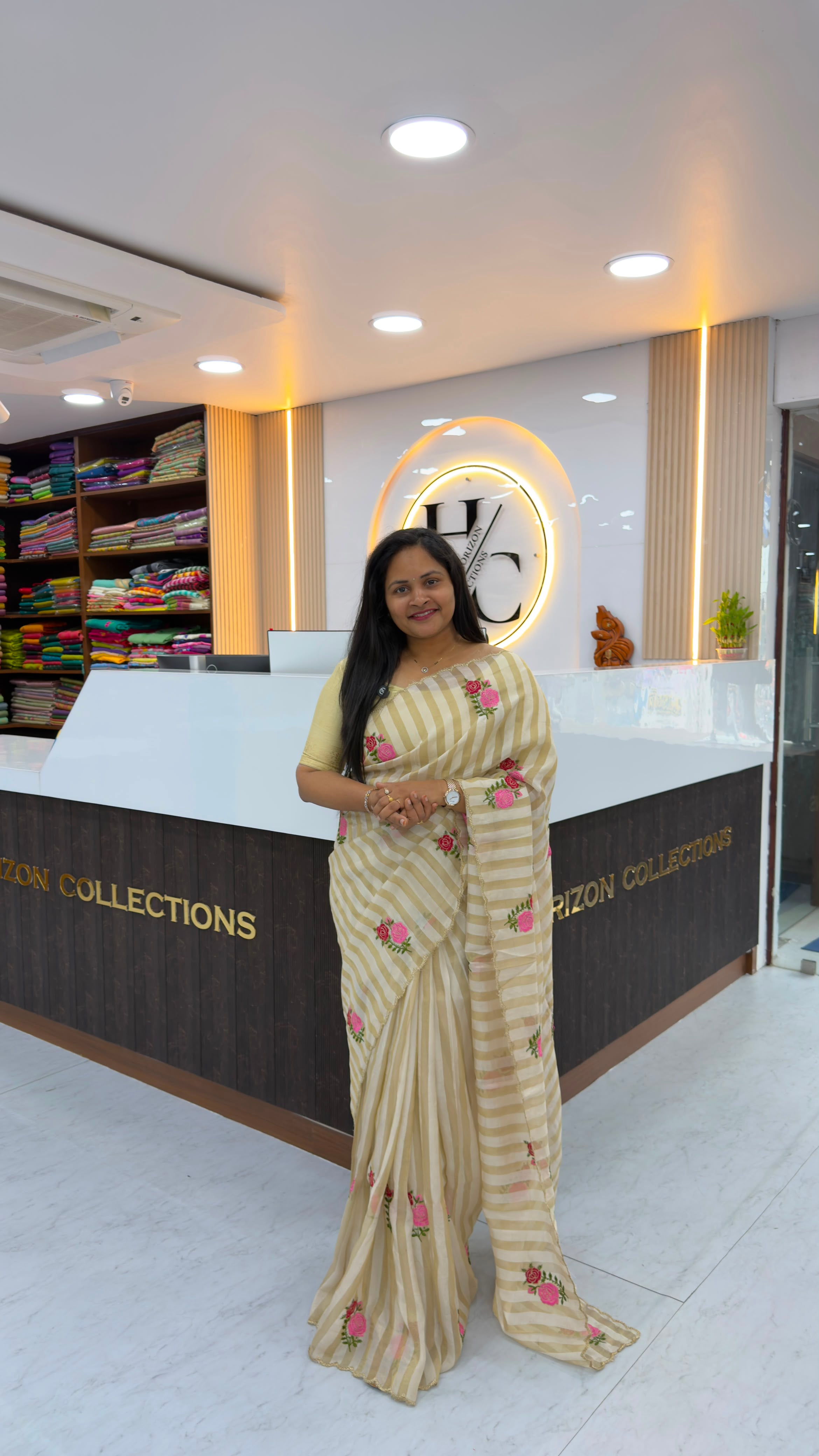 Banarasi Stripes party wear sarees