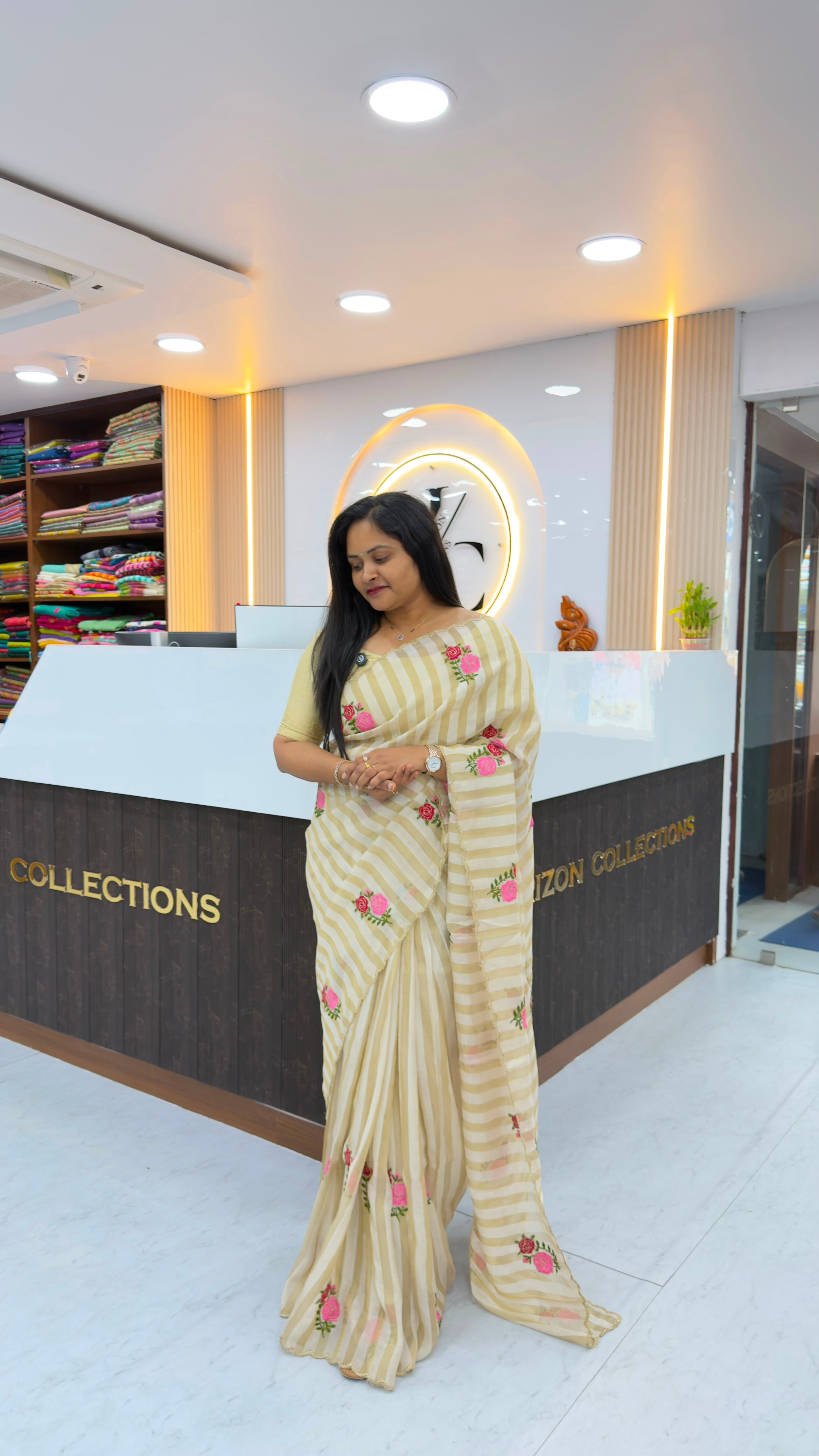 Banarasi Stripes party wear sarees
