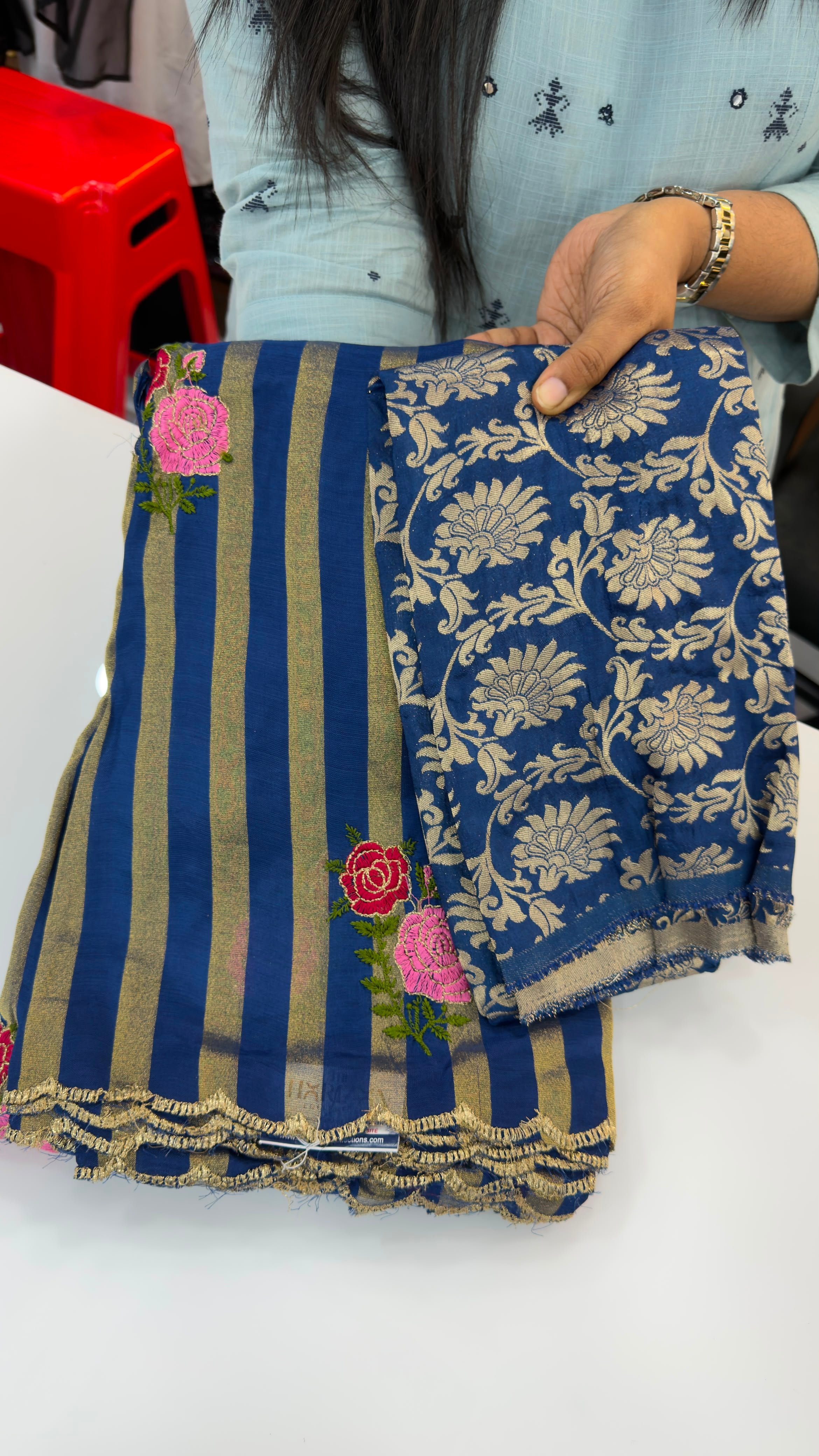Banarasi Stripes party wear sarees
