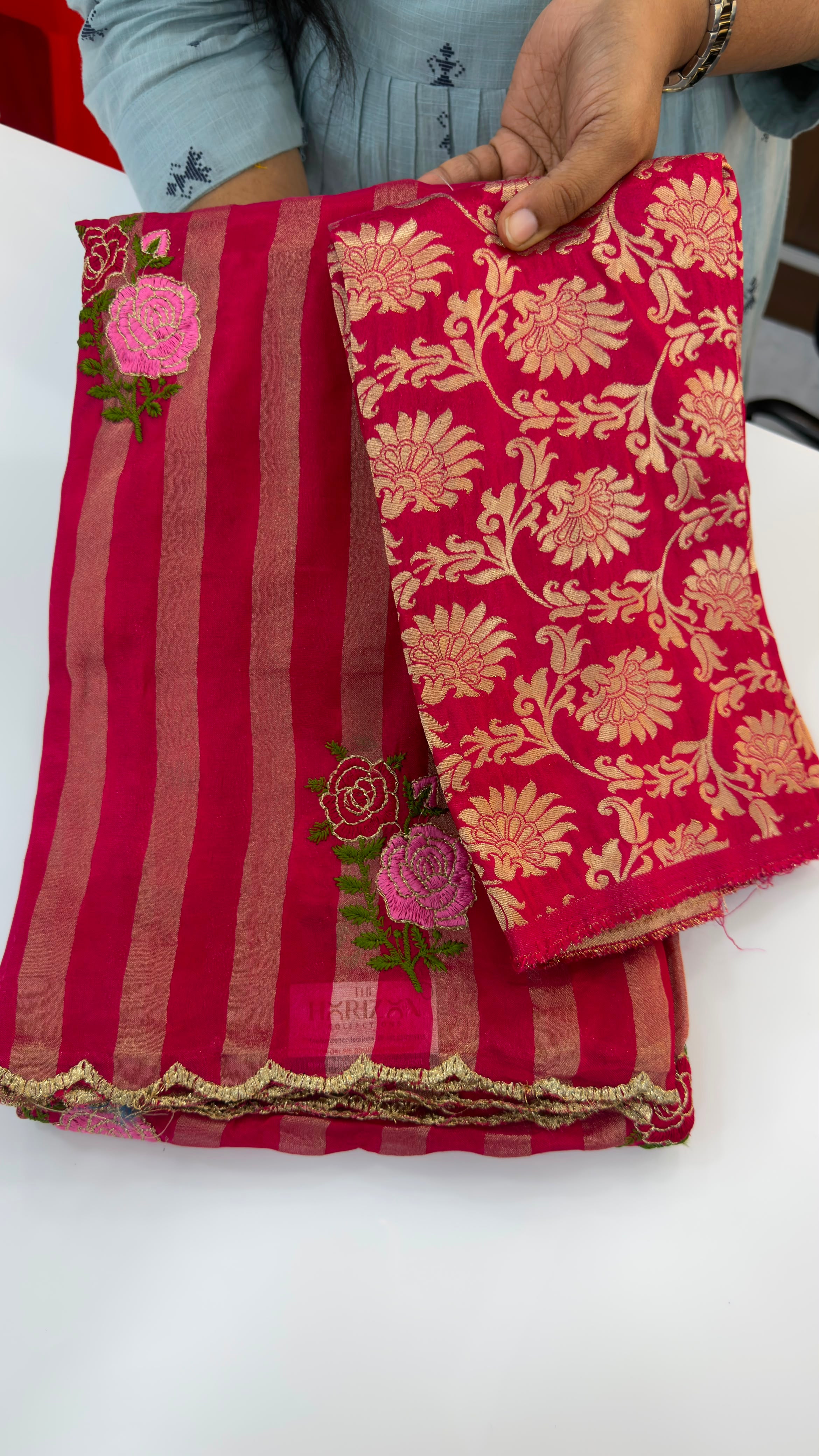 Banarasi Stripes party wear sarees