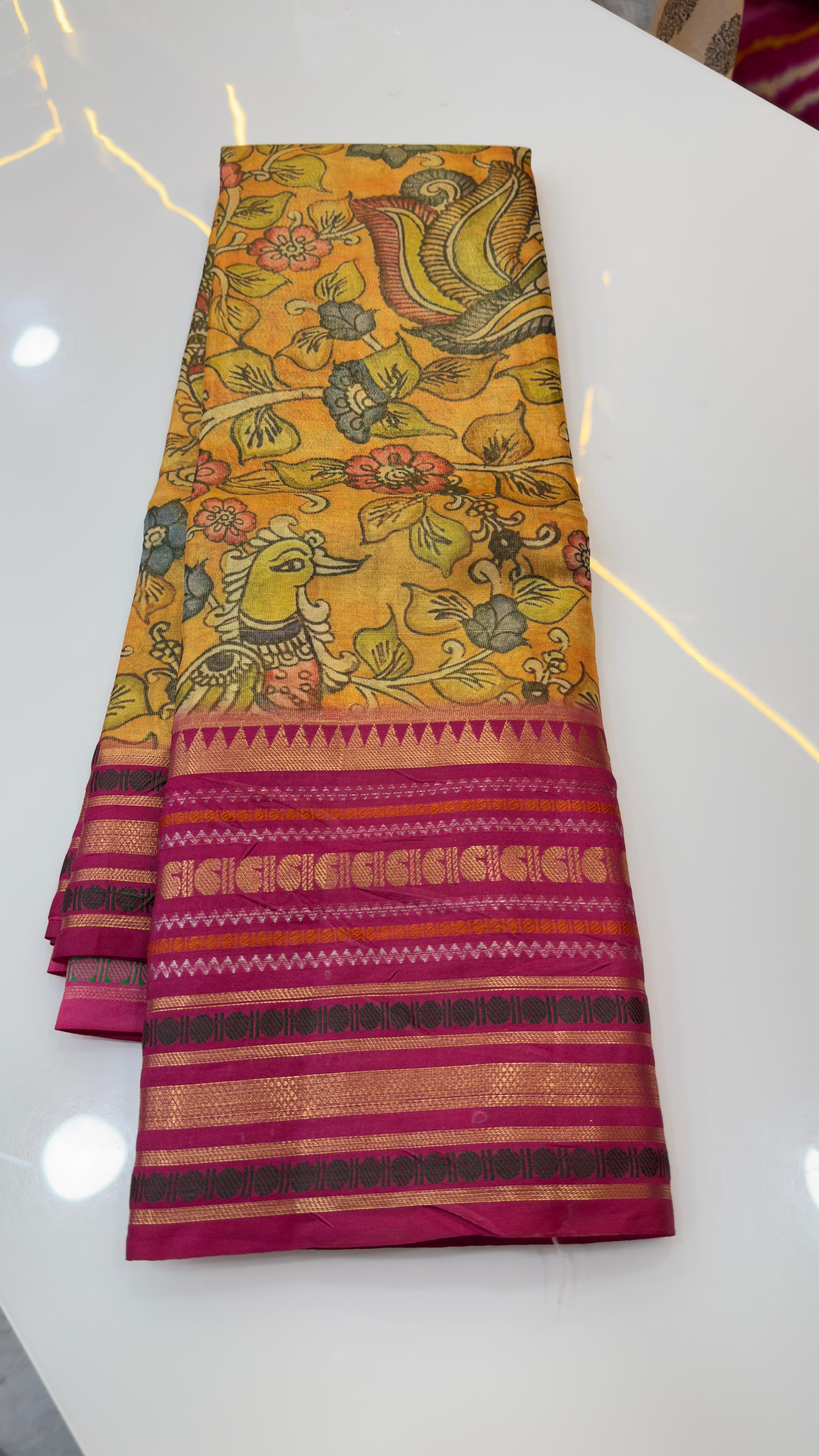 Tissue Kalamkari Saree