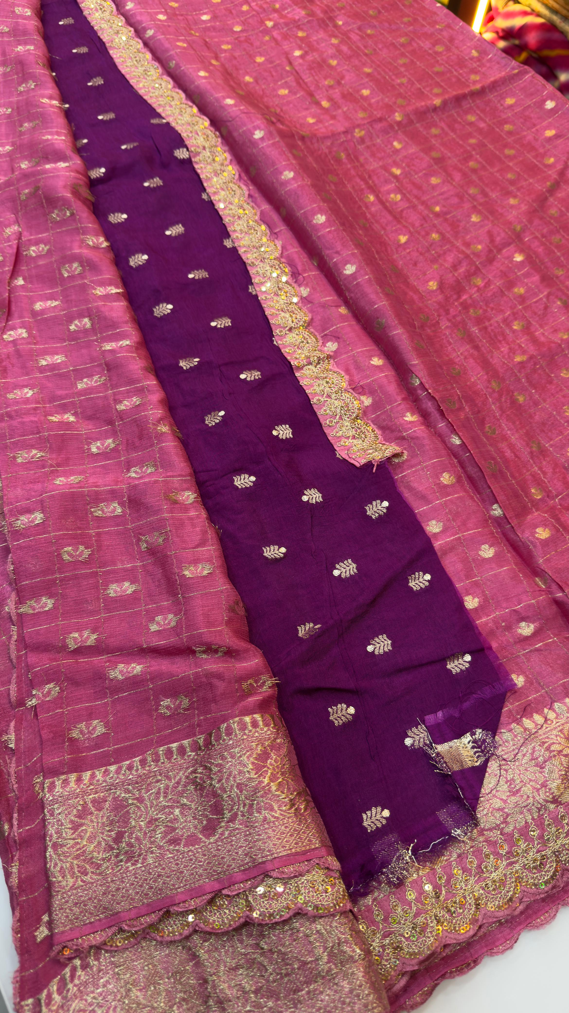 Chinon Banarasi Saree with laces