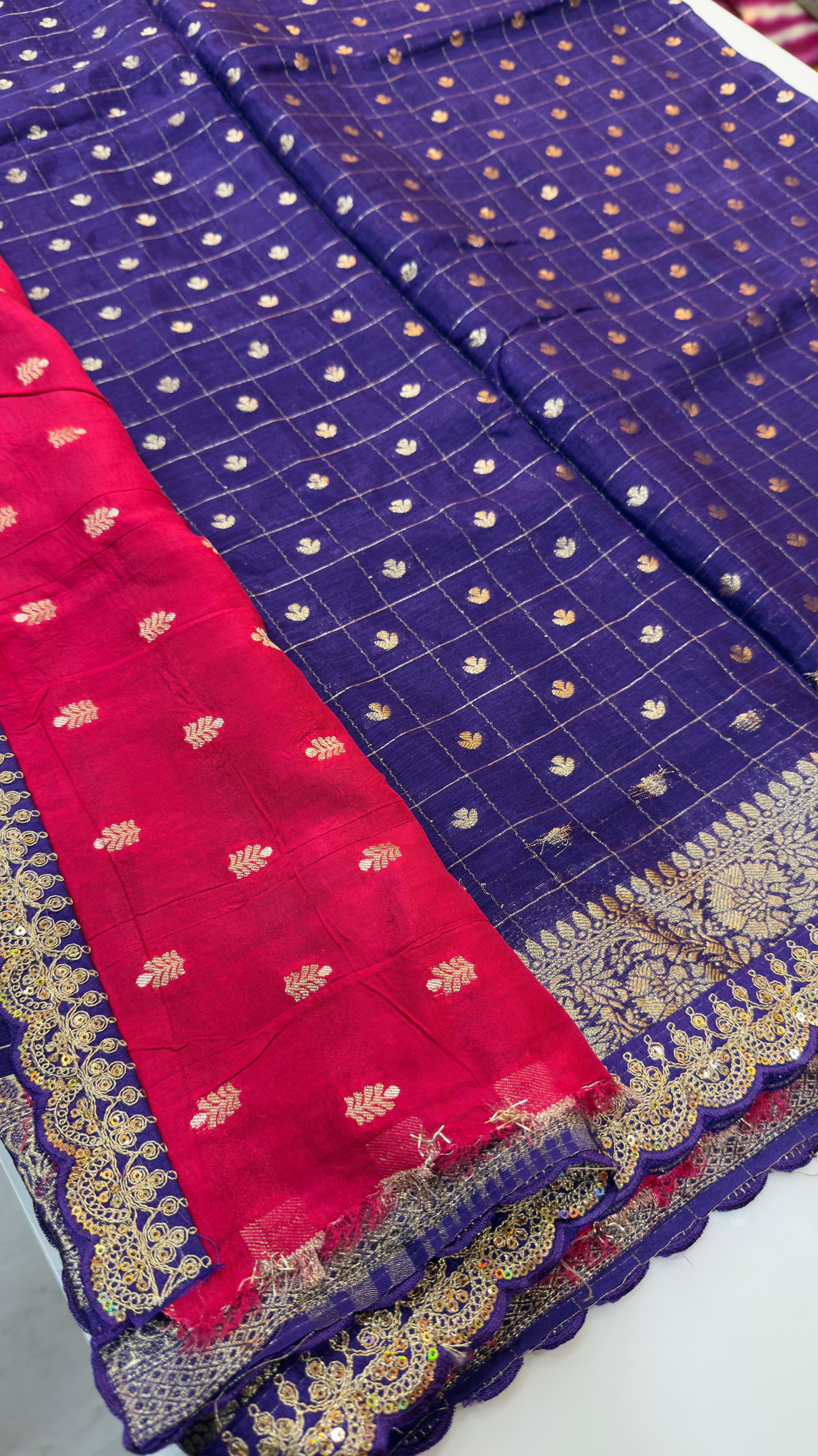 Chinon Banarasi Saree with laces