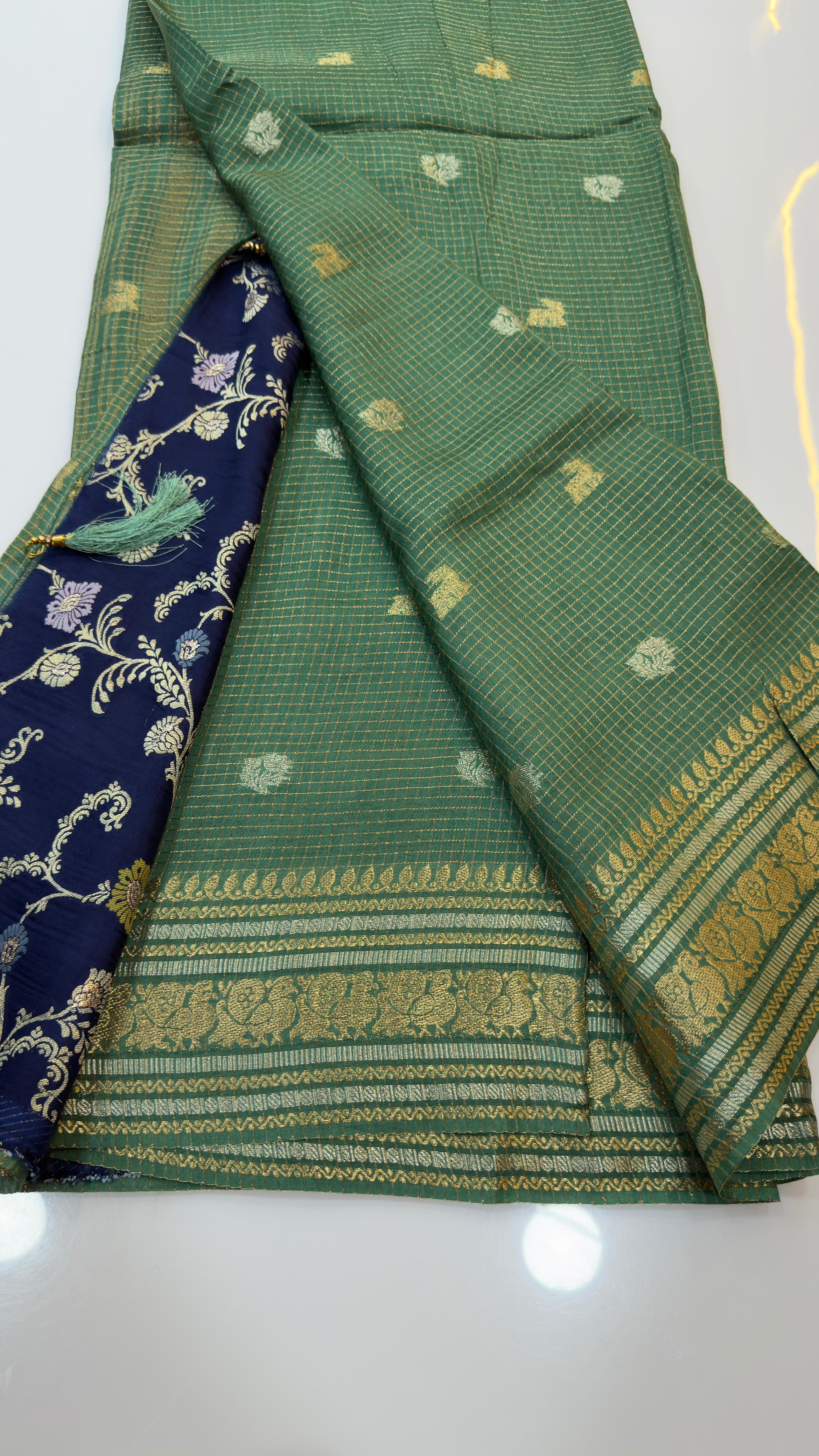 Orange Special Traditional Chexs saree