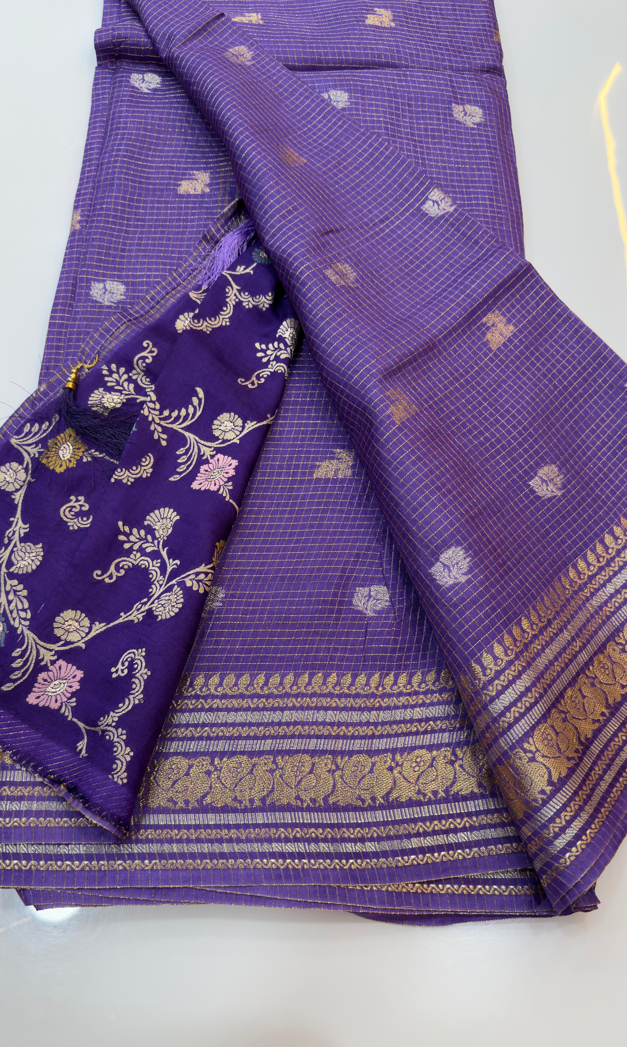 Orange Special Traditional Chexs saree