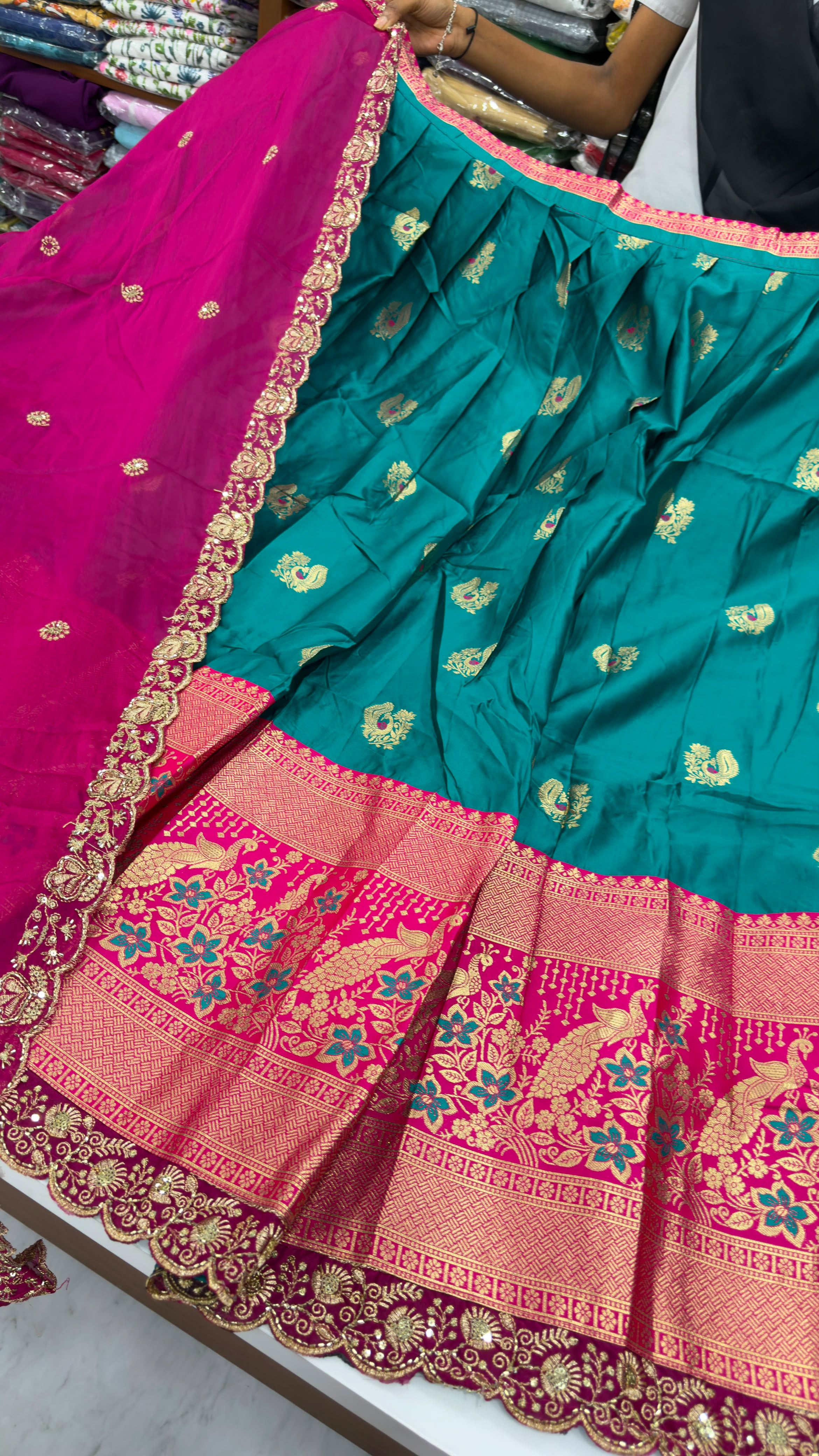 Soft pattu lehengas