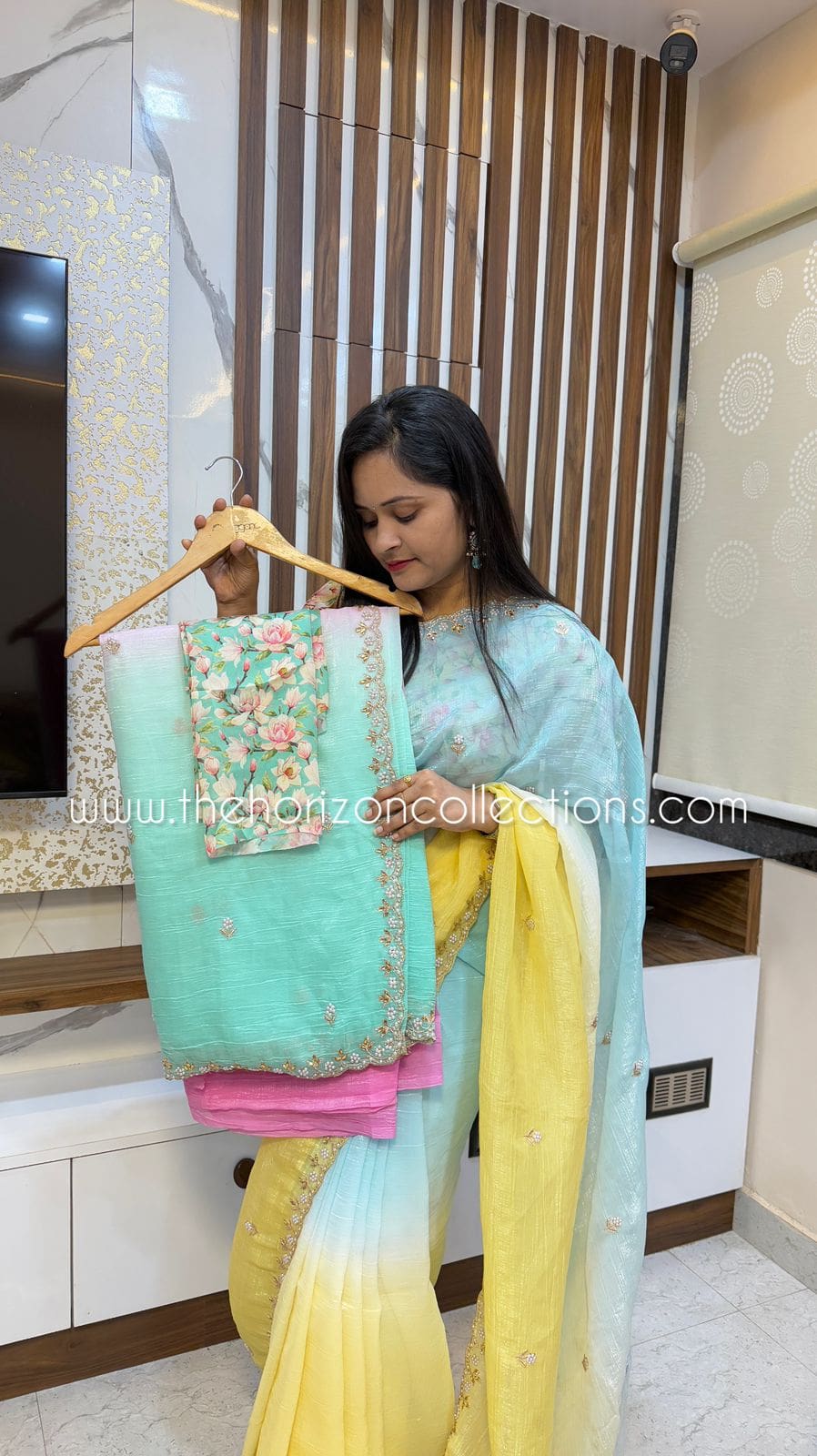 Double Shade Tussar Crush saree