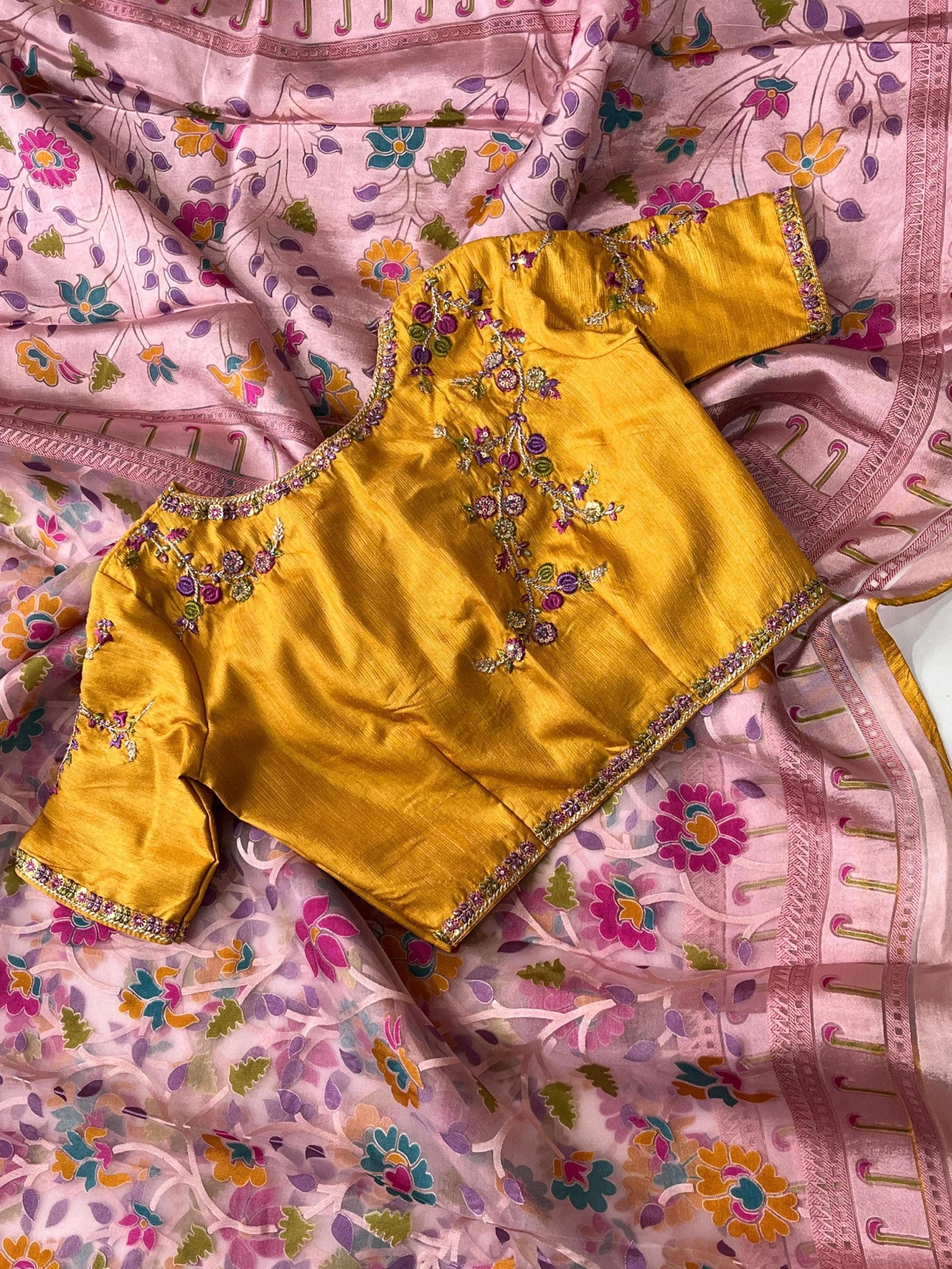 Brasso Saree With Unstitched blouse