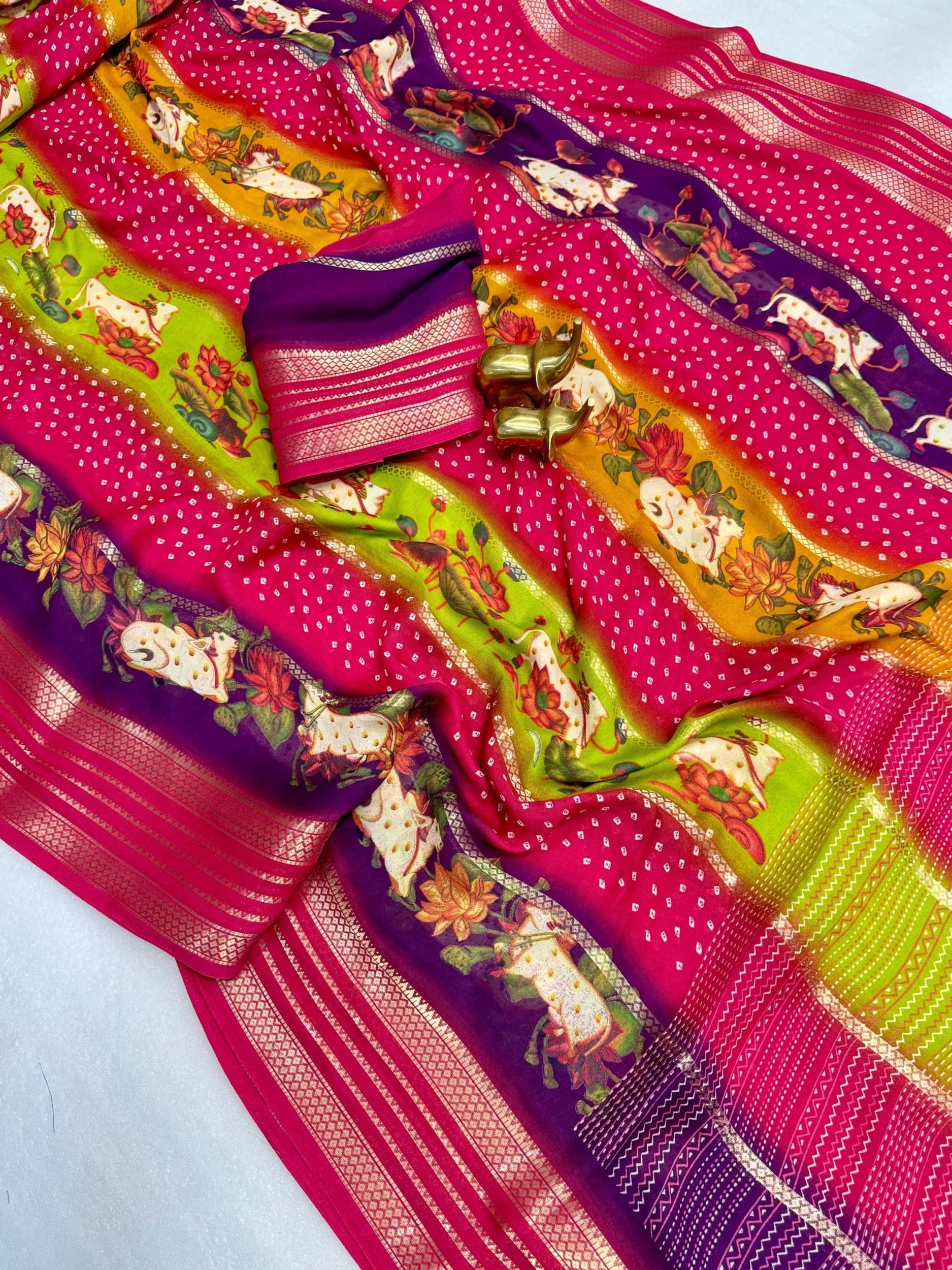 Pichwai Multi Colour saree