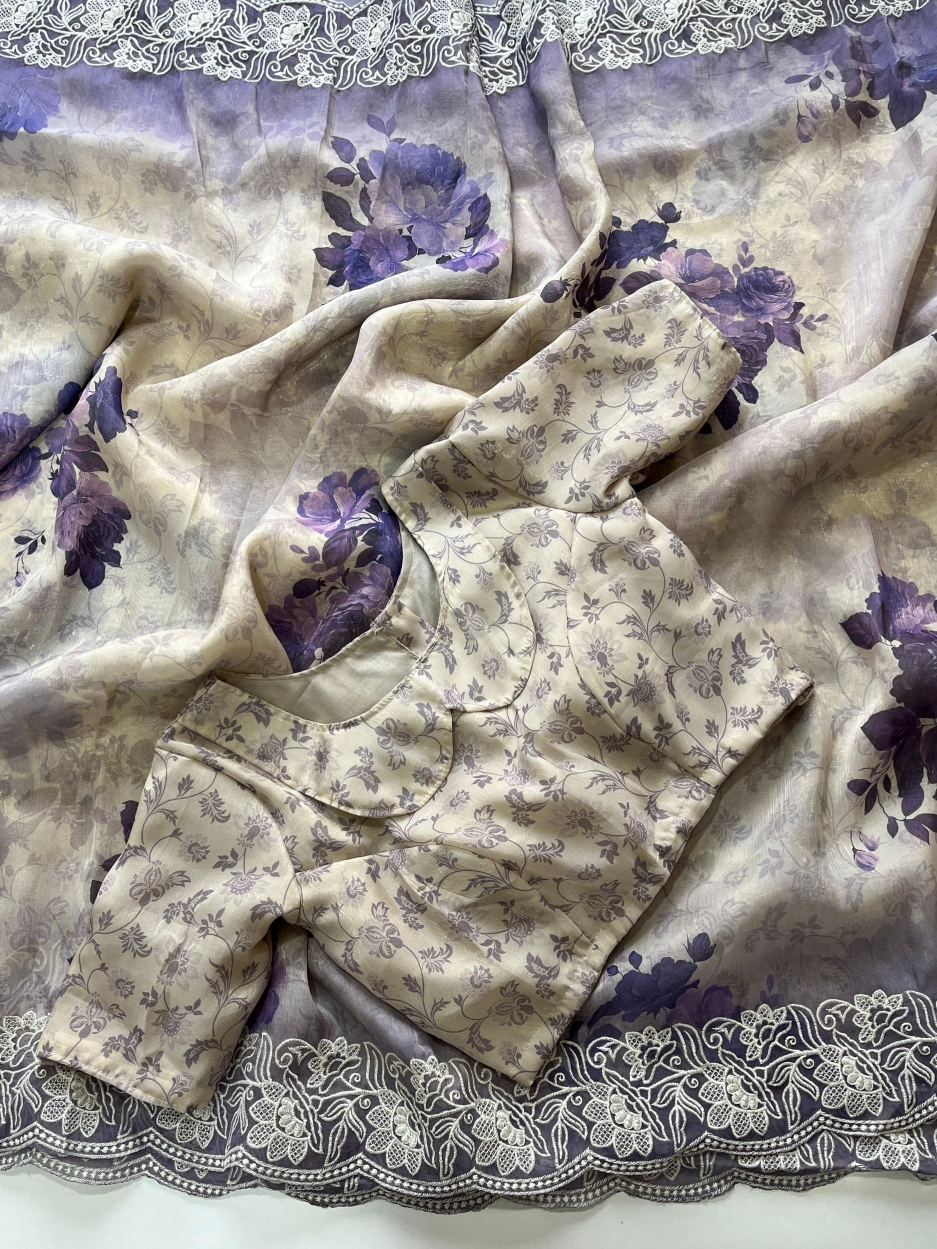 Shimmer organza saree