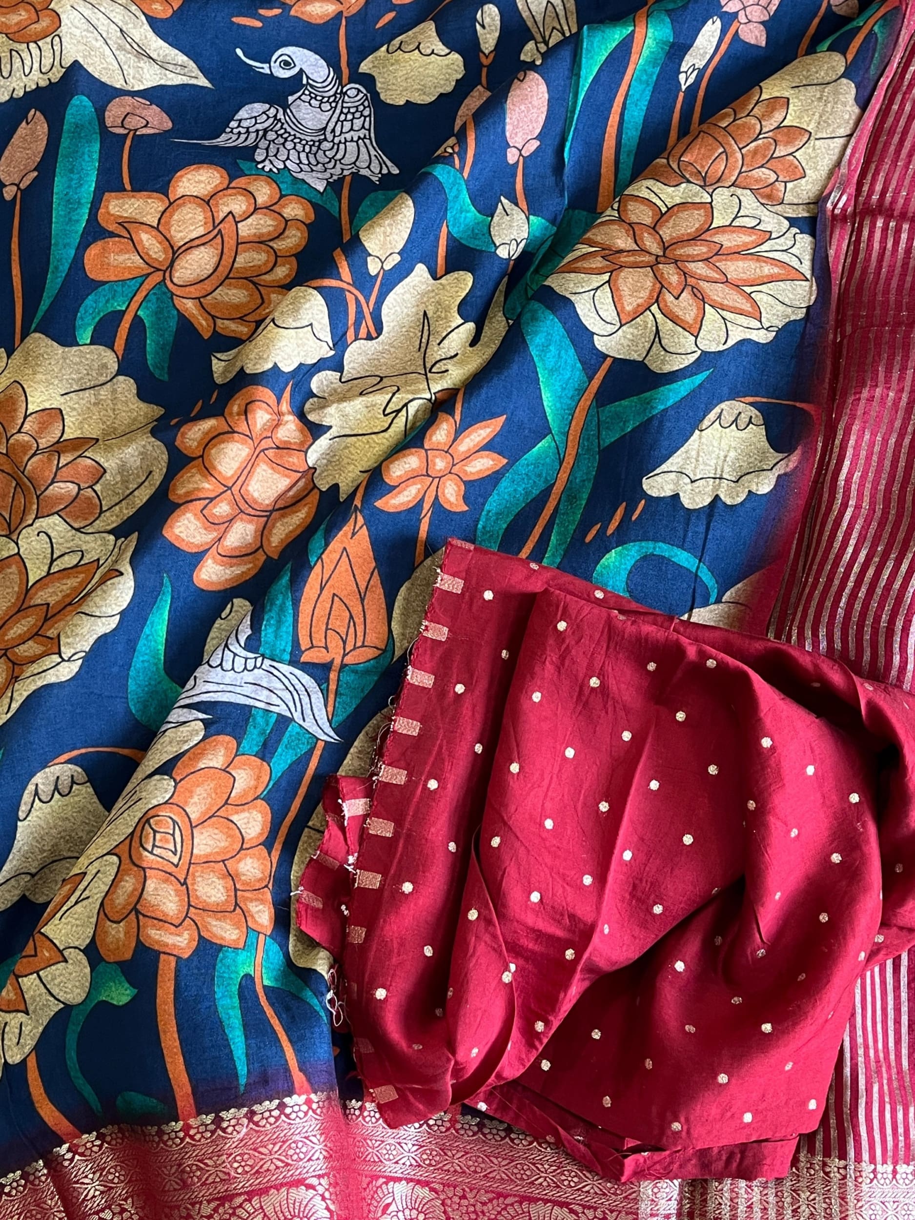 Kalamkari printed saree