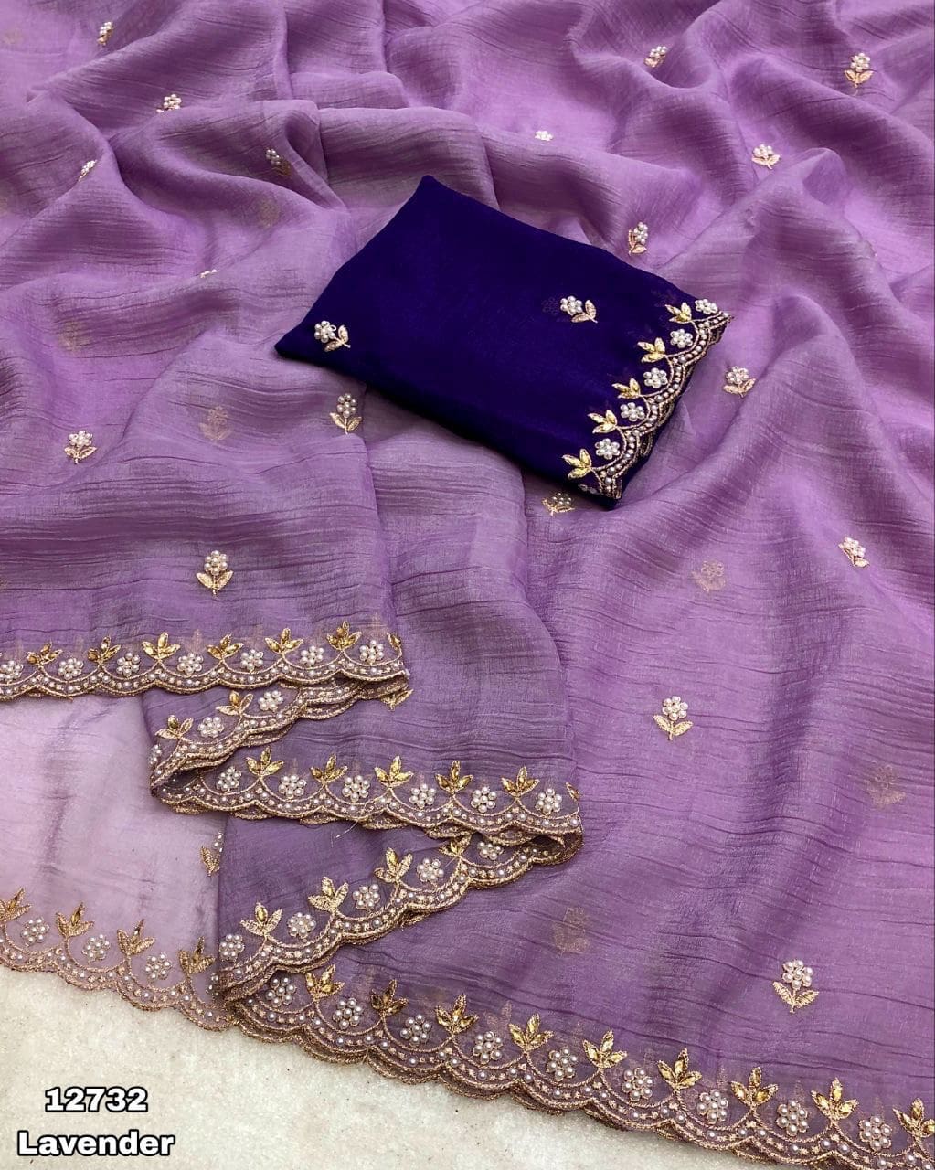 Lavender Party wear saree