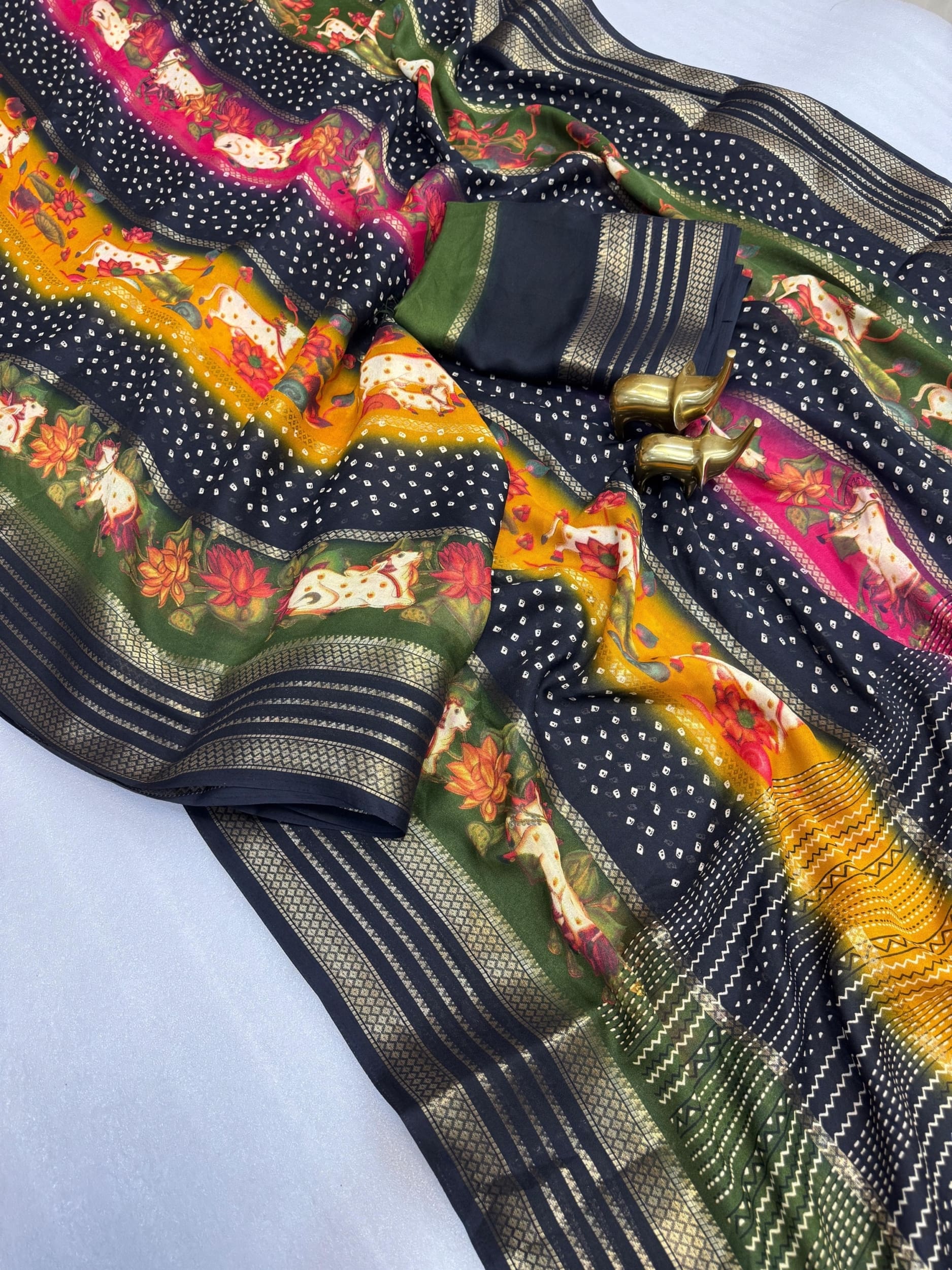 Pichwai Multi Colour saree